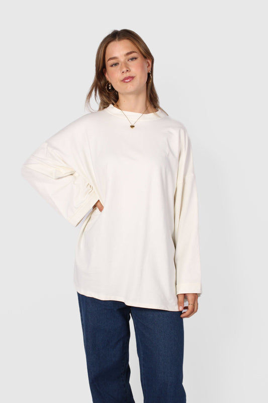 OVERSIZED BASIC LONG SLEEVE - WHITE
