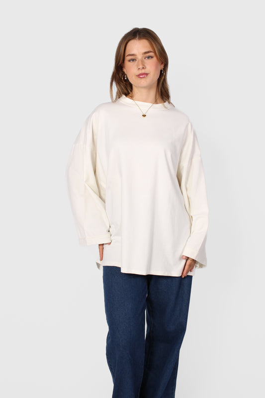 OVERSIZED BASIC LONG SLEEVE - WHITE