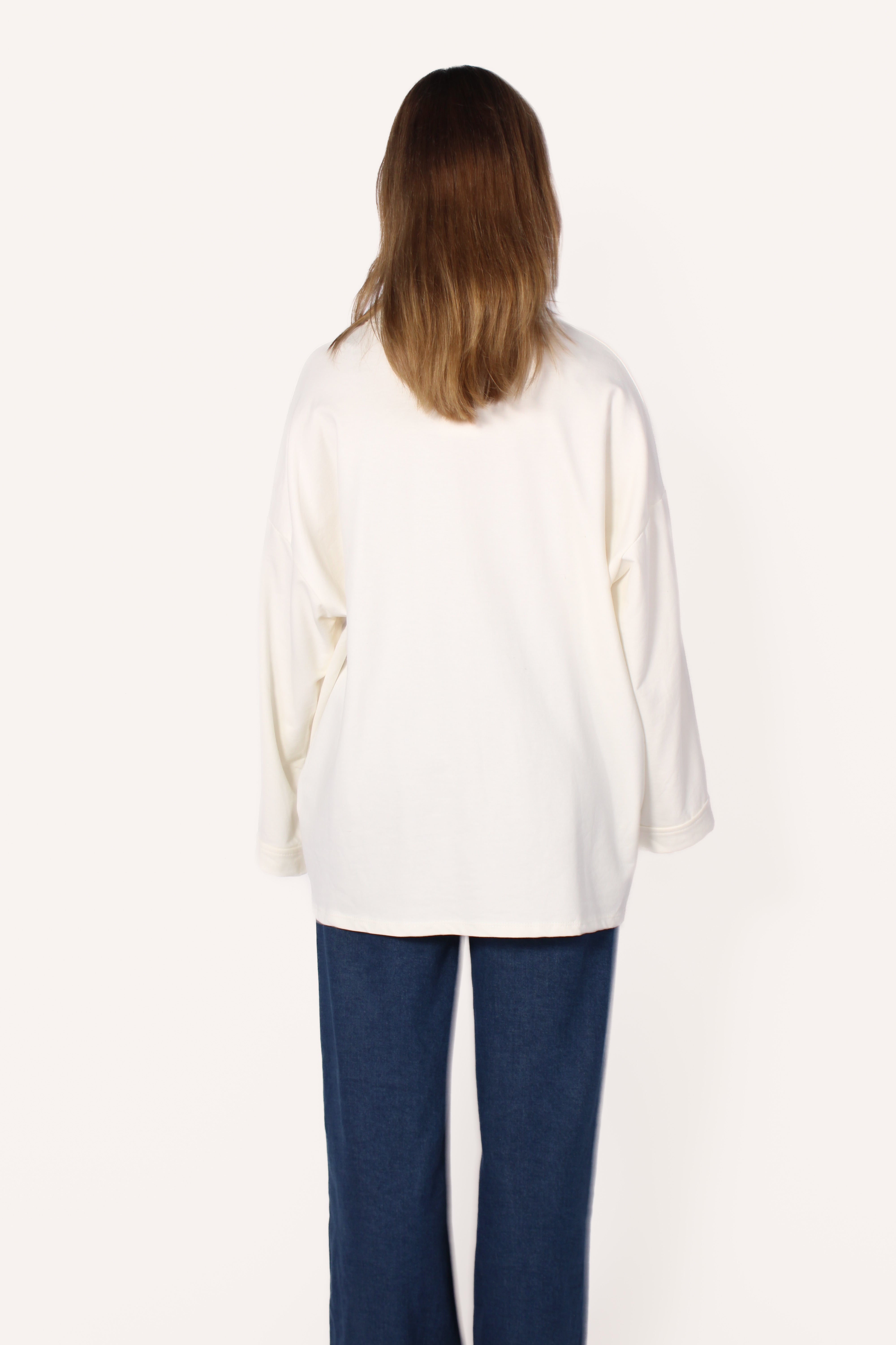OVERSIZED BASIC LONG SLEEVE - WHITE