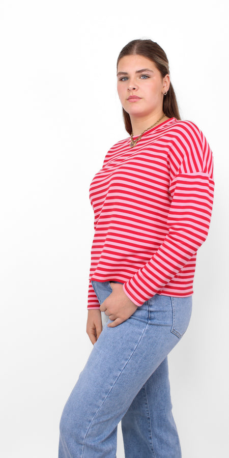 STRIPES LONG SLEEVE - RED