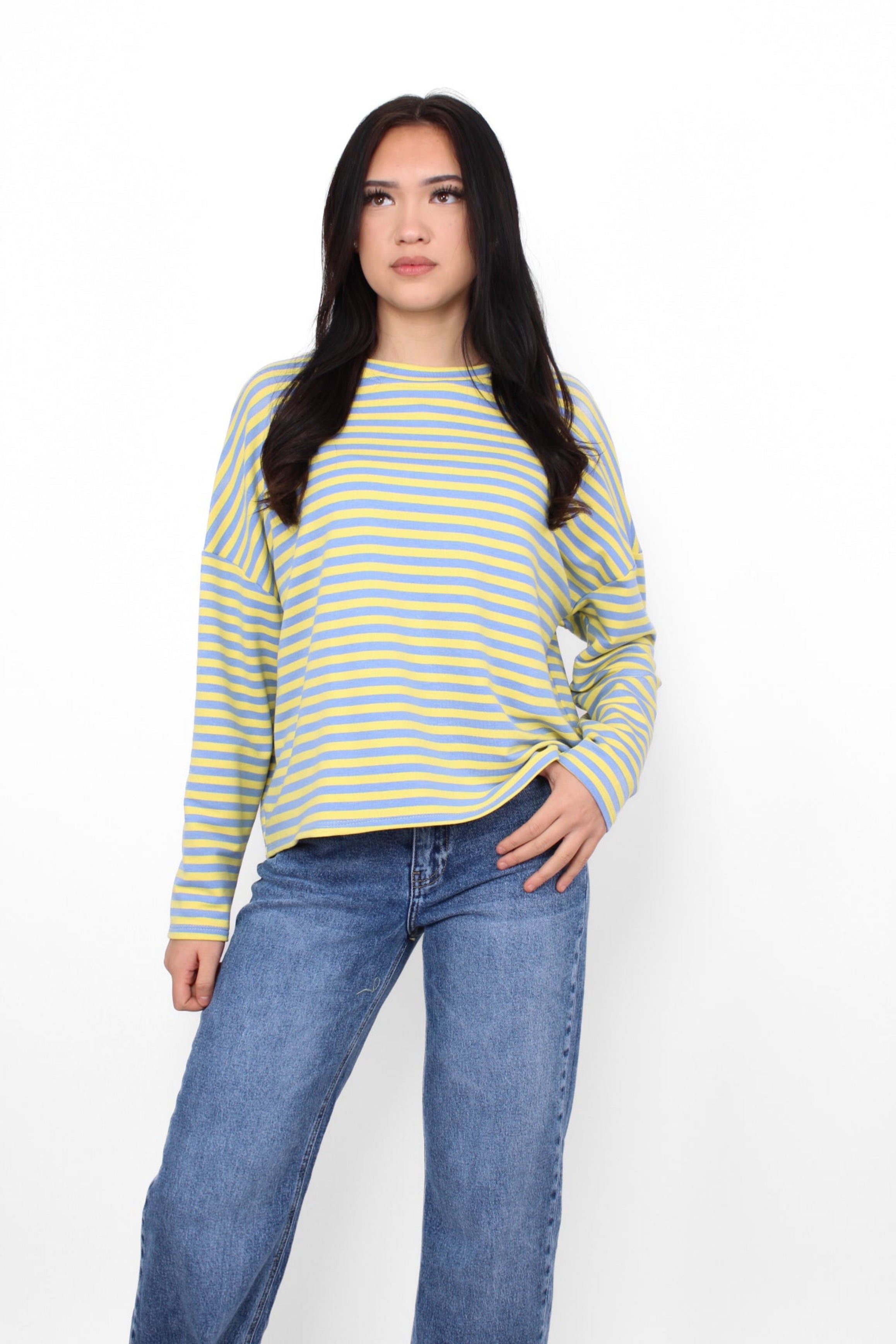 STRIPES LONG SLEEVE - SKY BLUE/YELLOW