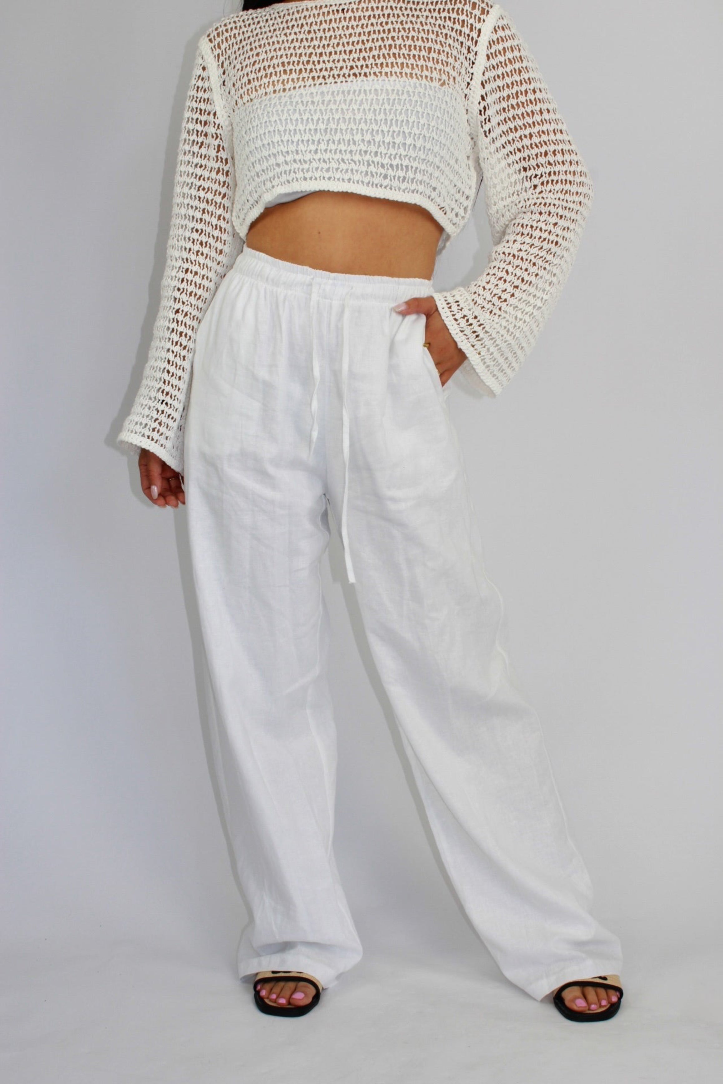 LINEN PANTS - WHITE