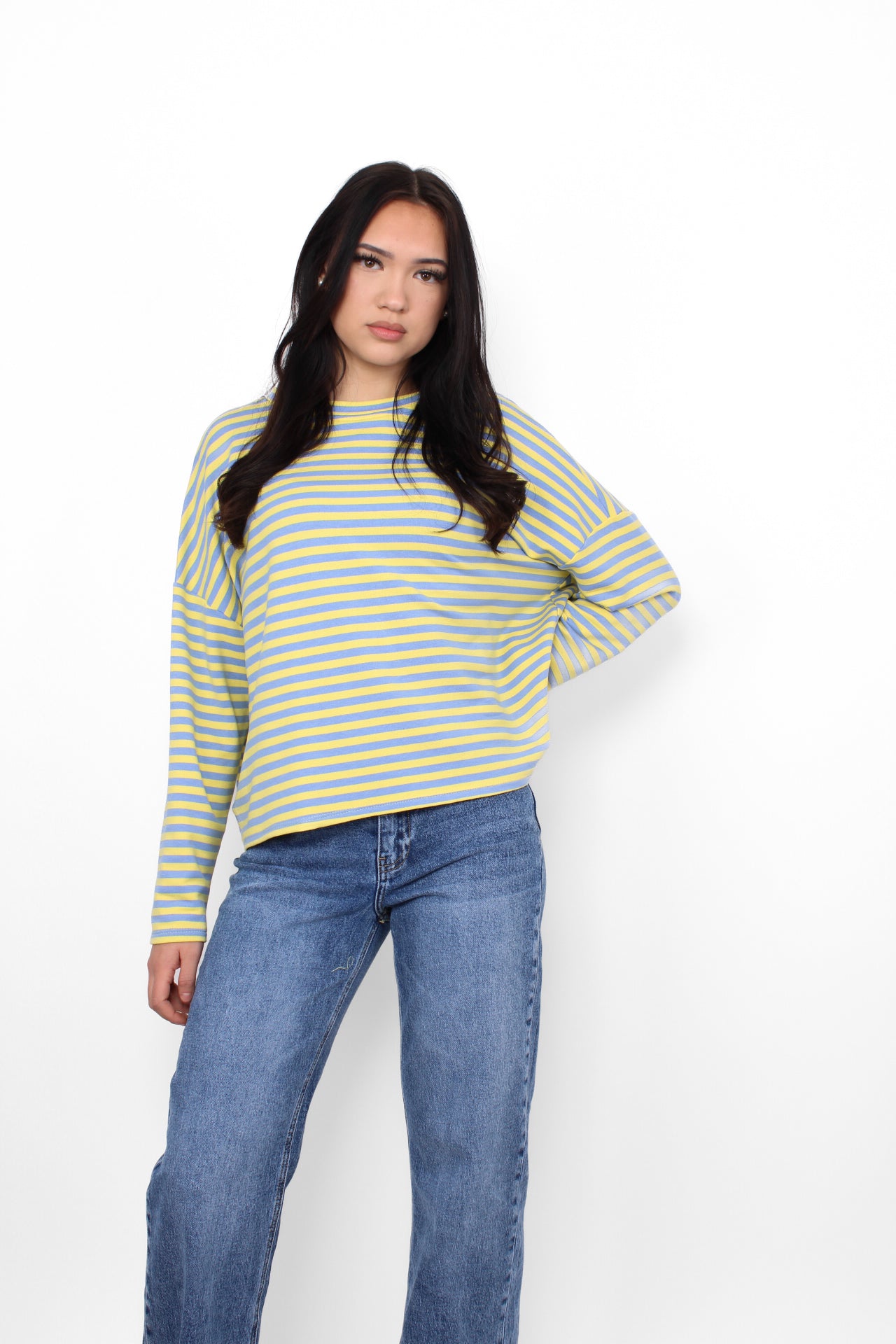 STRIPES LONG SLEEVE - SKY BLUE/YELLOW