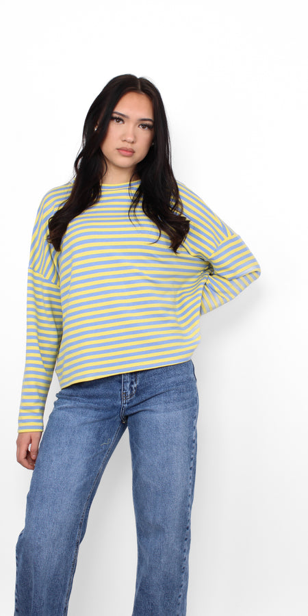 STRIPES LONG SLEEVE - SKY BLUE/YELLOW