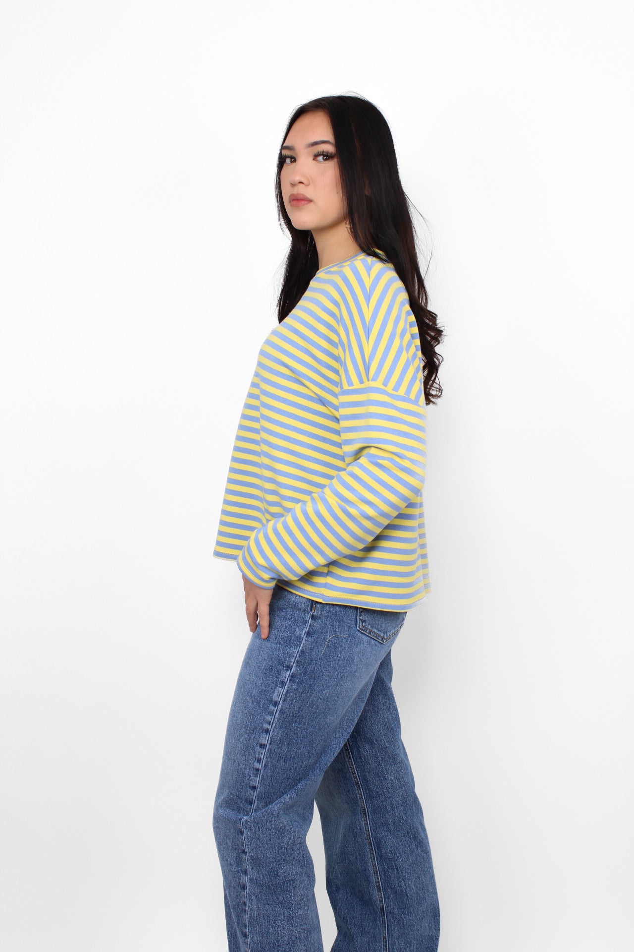 STRIPES LONG SLEEVE - SKY BLUE/YELLOW