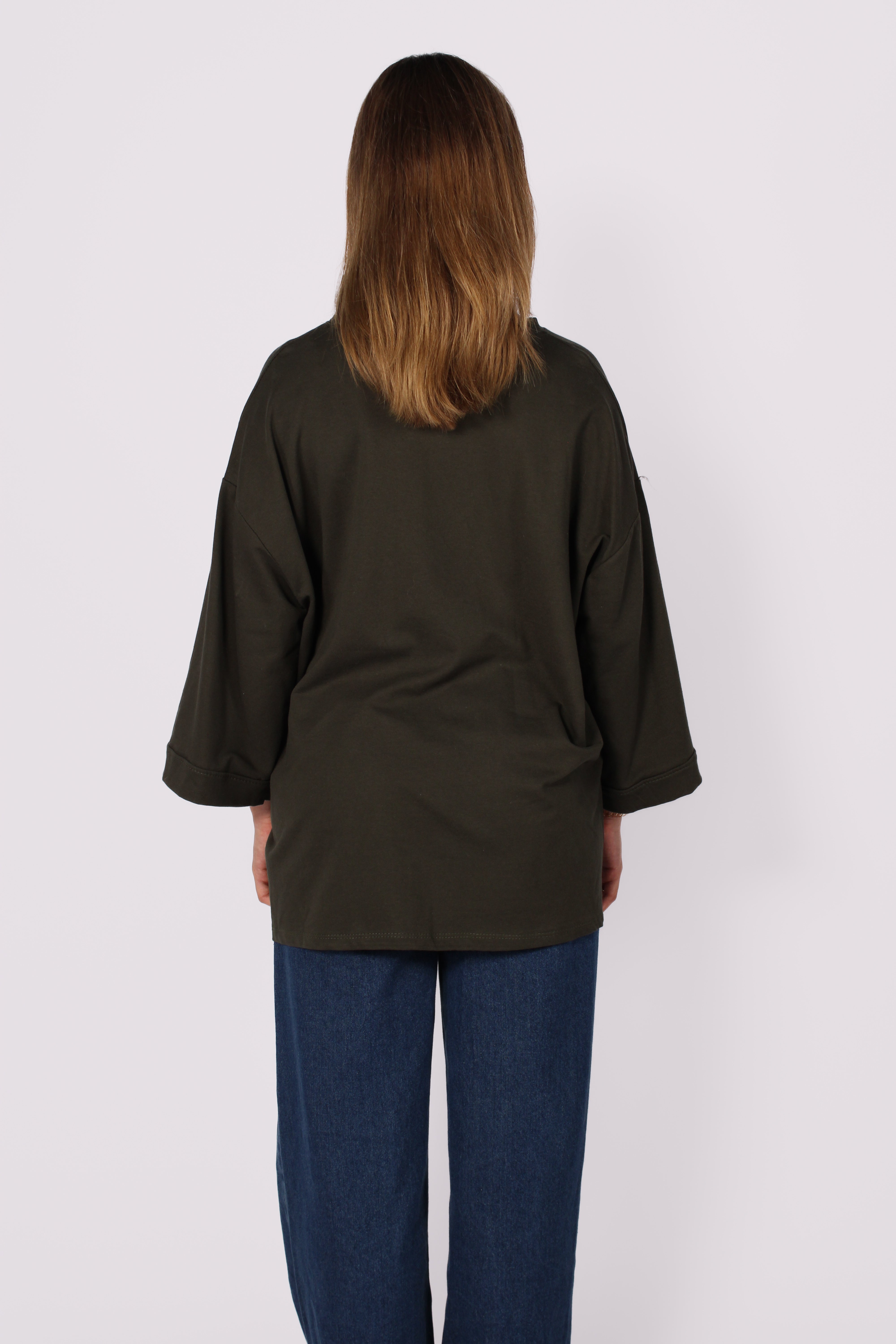 OVERSIZED BASIC LONG SLEEVE - ARMY GREEN