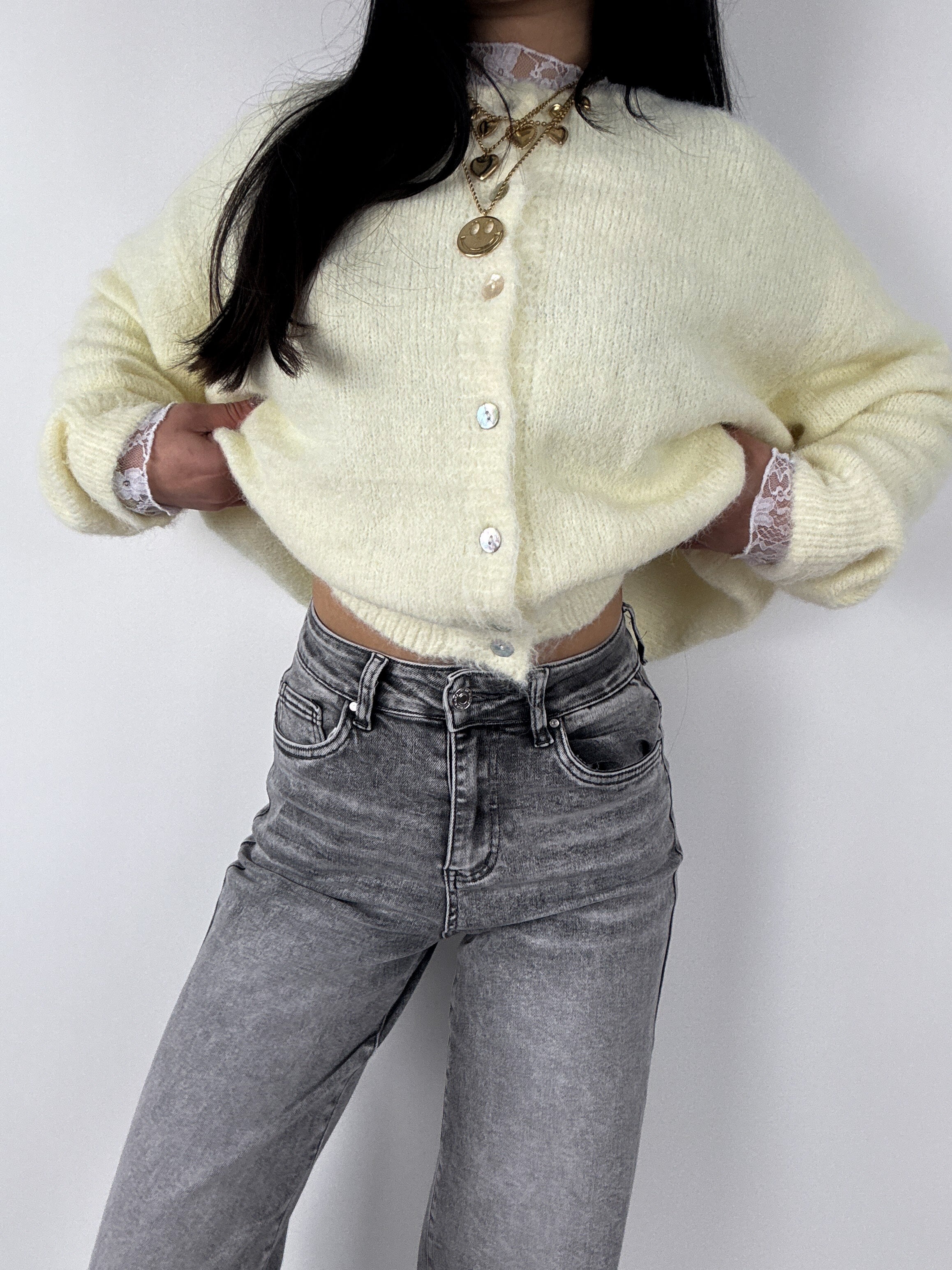 ELLA CARDIGAN - PASTEL YELLOW