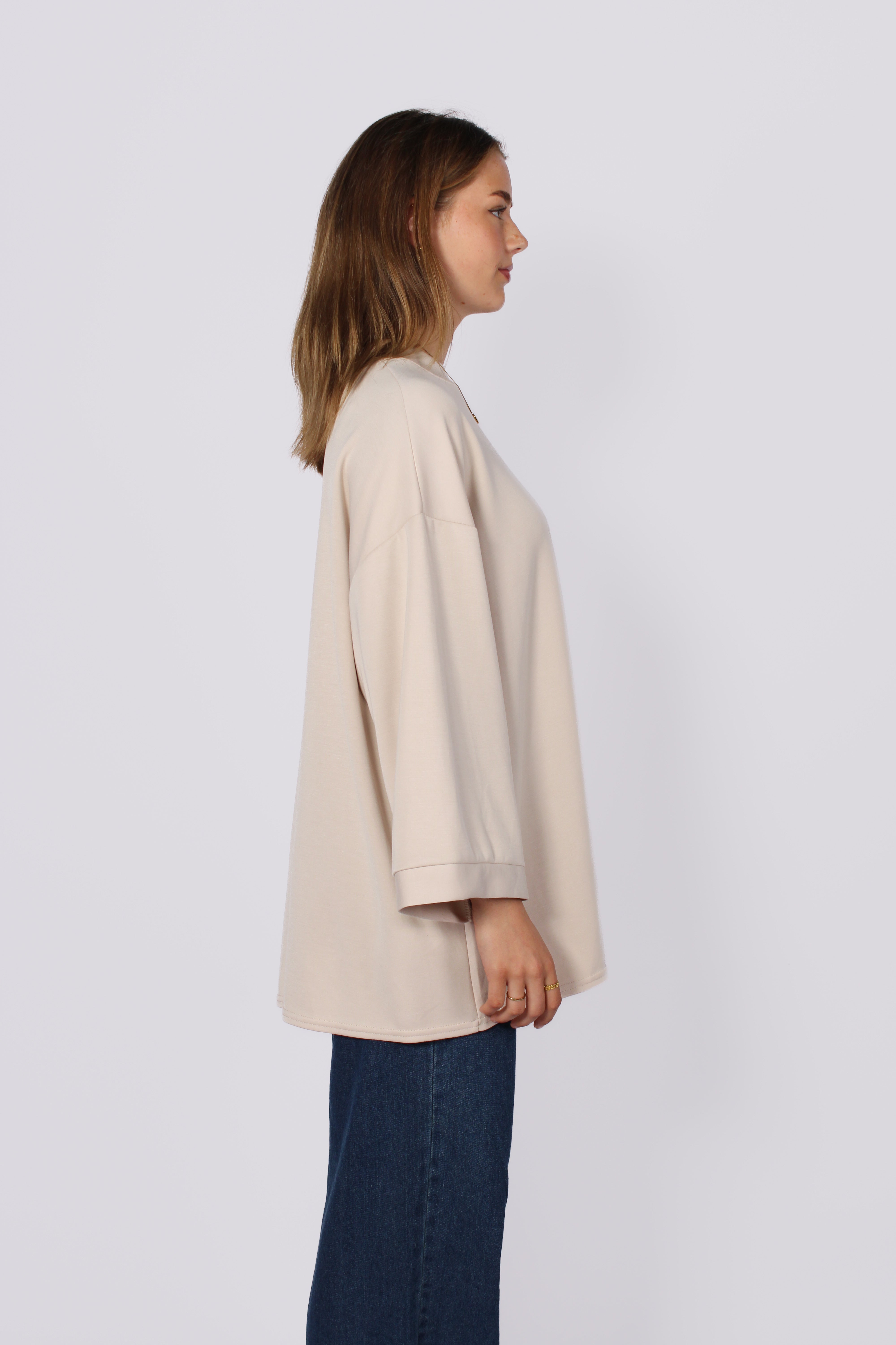 OVERSIZED BASIC SWEATER - CREME