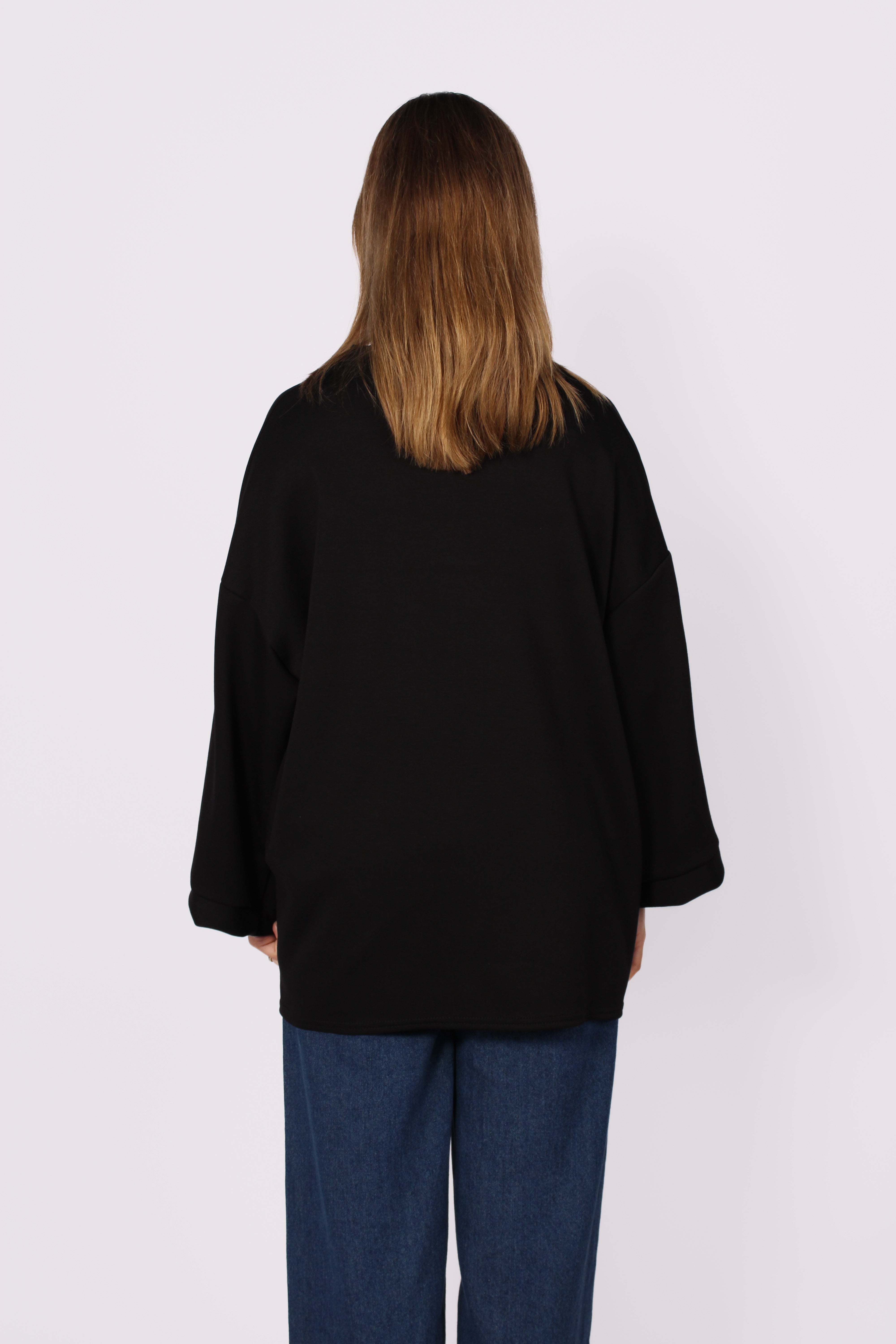 OVERSIZED BASIC SWEATER - BLACK