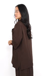 OVERSIZED BLAZER SHORT SLEEVE - BROWN