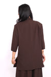 OVERSIZED BLAZER SHORT SLEEVE - BROWN