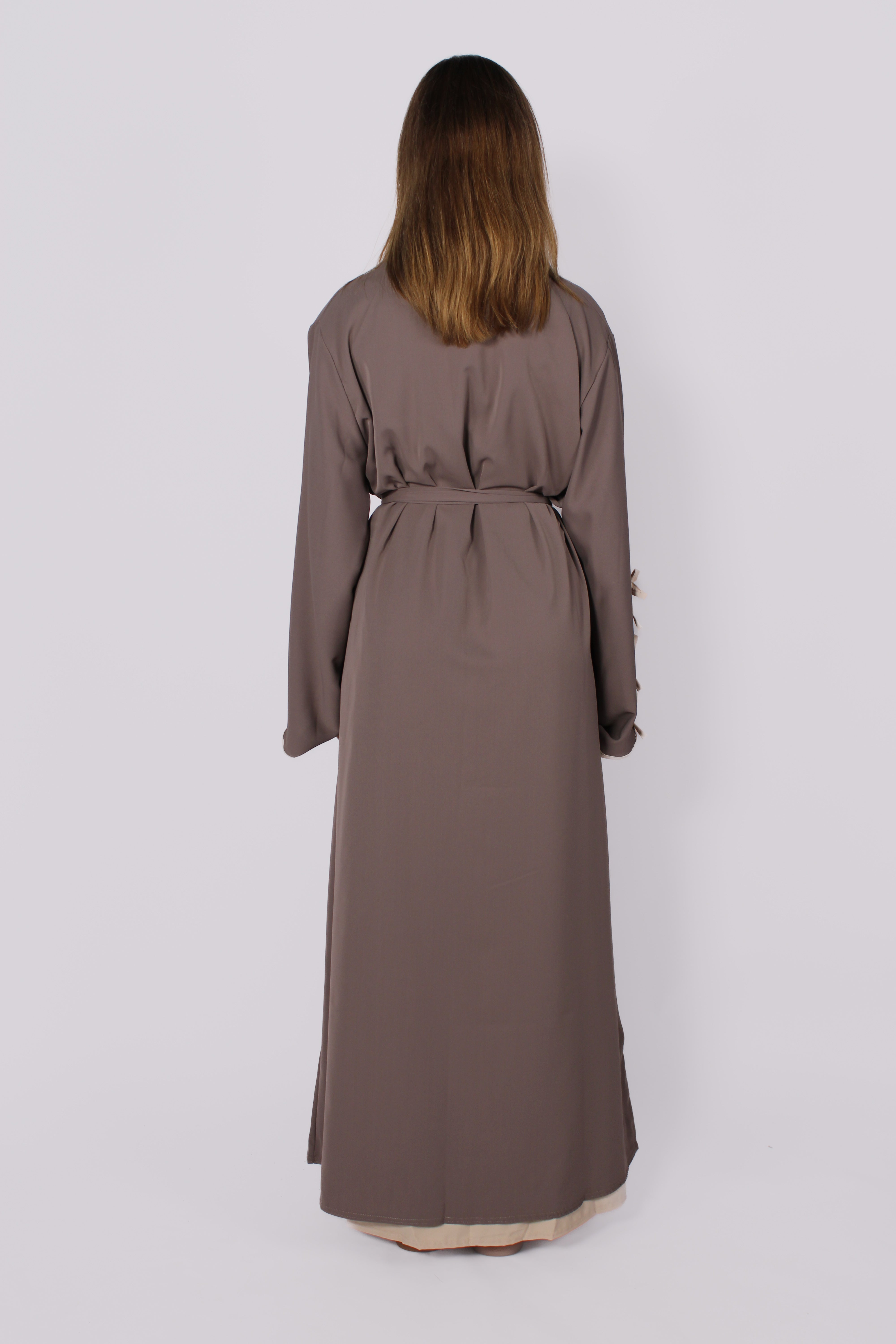 SILKY BOW DRESS - TAUPE