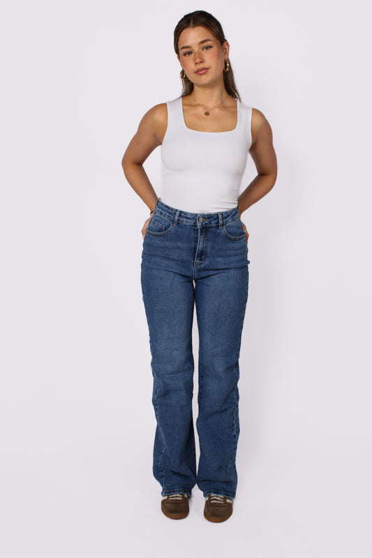''PLUSSIZE TALL'' WIDE LEG JEANS 966-10 - MID DENIM