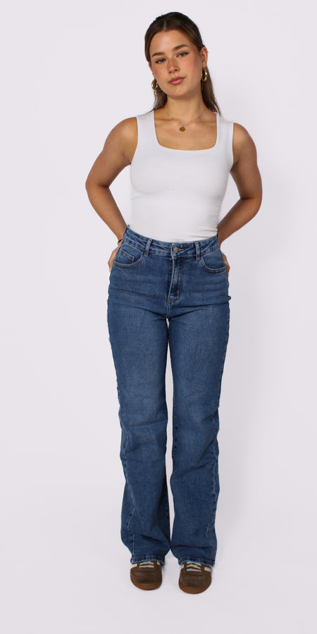 ''PLUSSIZE TALL'' WIDE LEG JEANS 966-10 - MID DENIM