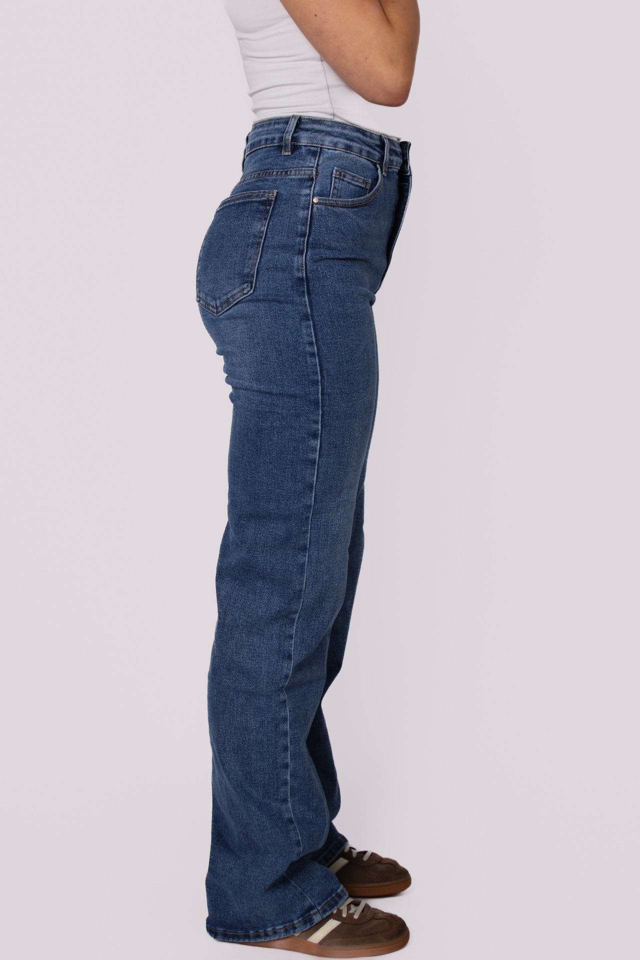 ''PLUSSIZE TALL'' WIDE LEG JEANS 966-10 - MID DENIM