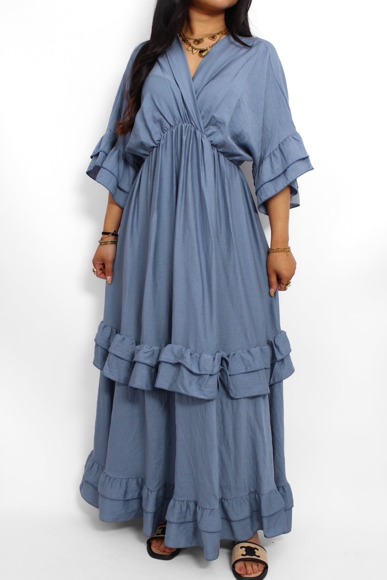 INFINITE ELEGANCE DRESS - DENIM BLUE