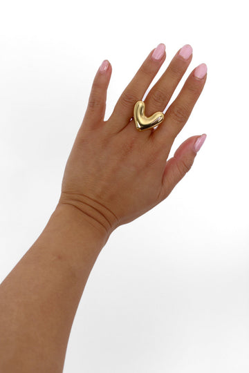 HEART DROP RING - GOLD