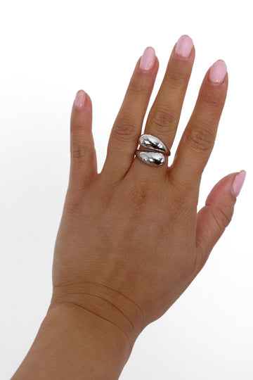 TWIN CURVE RING - SILVER
