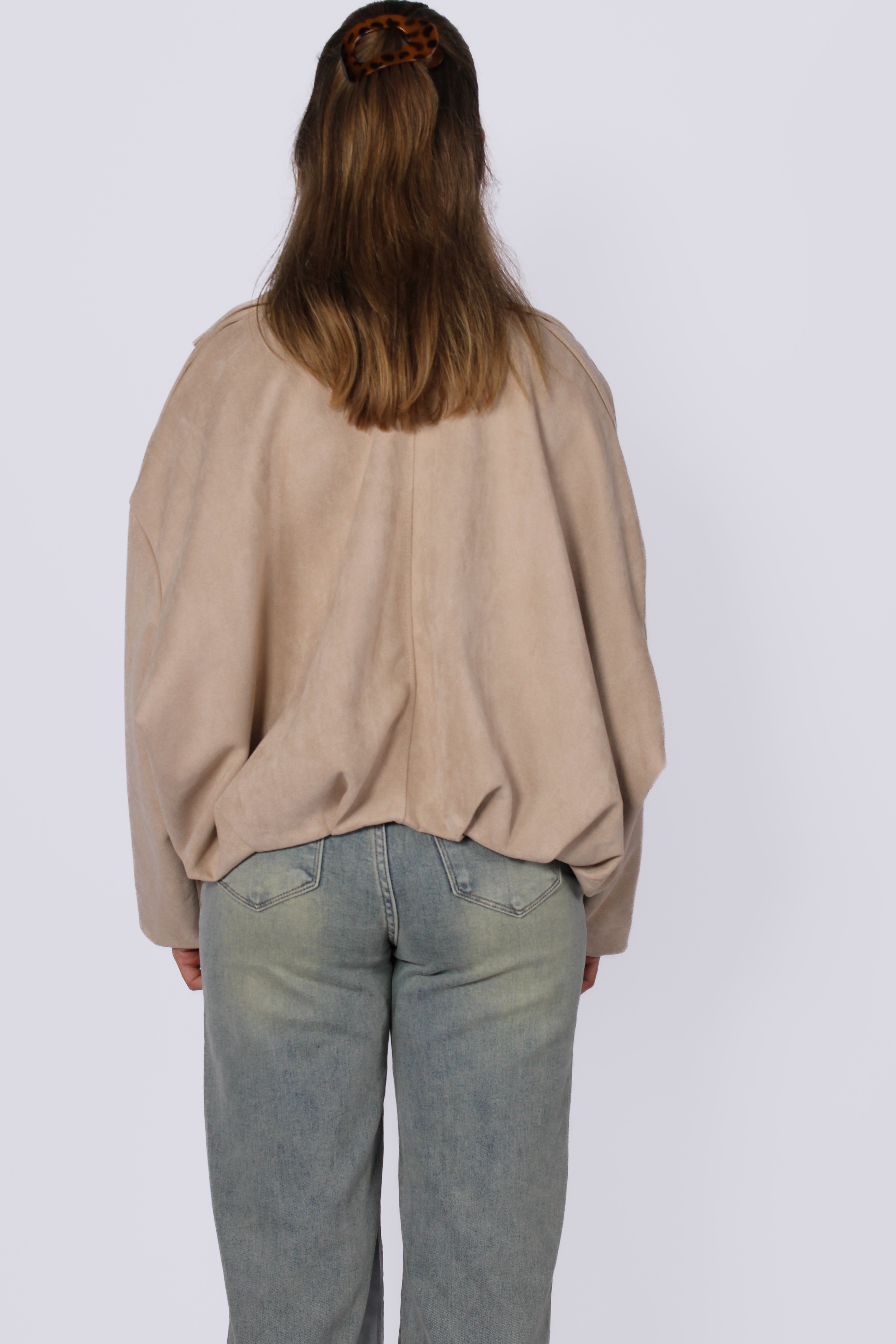 ''STUNTPRIJS'' COMFY SUEDE JACKET - BEIGE