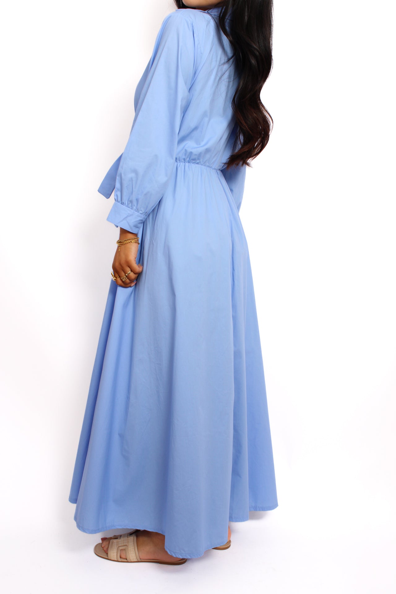 THE COTTON FLOW DRESS - BLUE