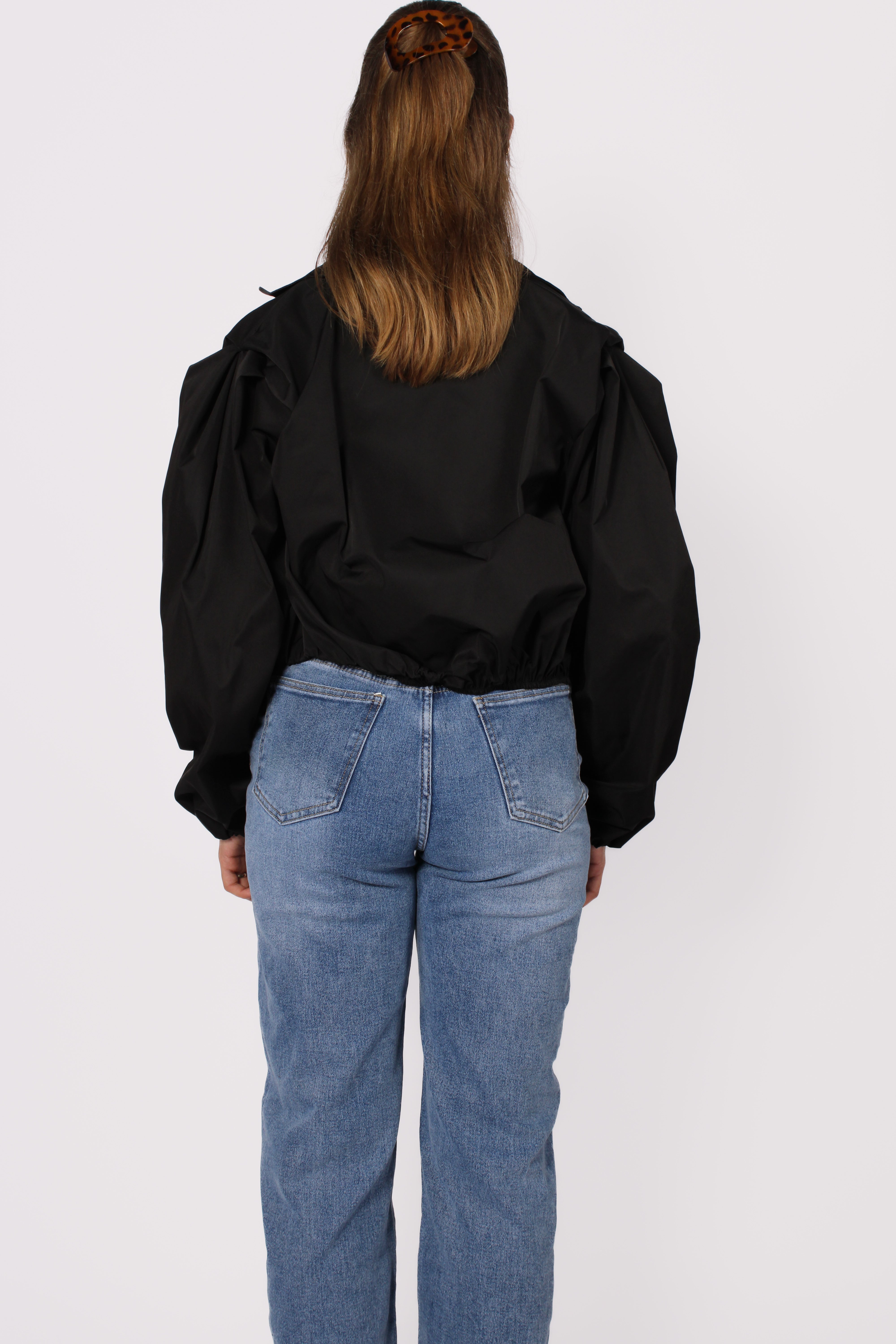 CROPPED TRENCHCOAT - BLACK