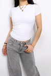 POSY SHORT SLEEVE TOP - WHITE