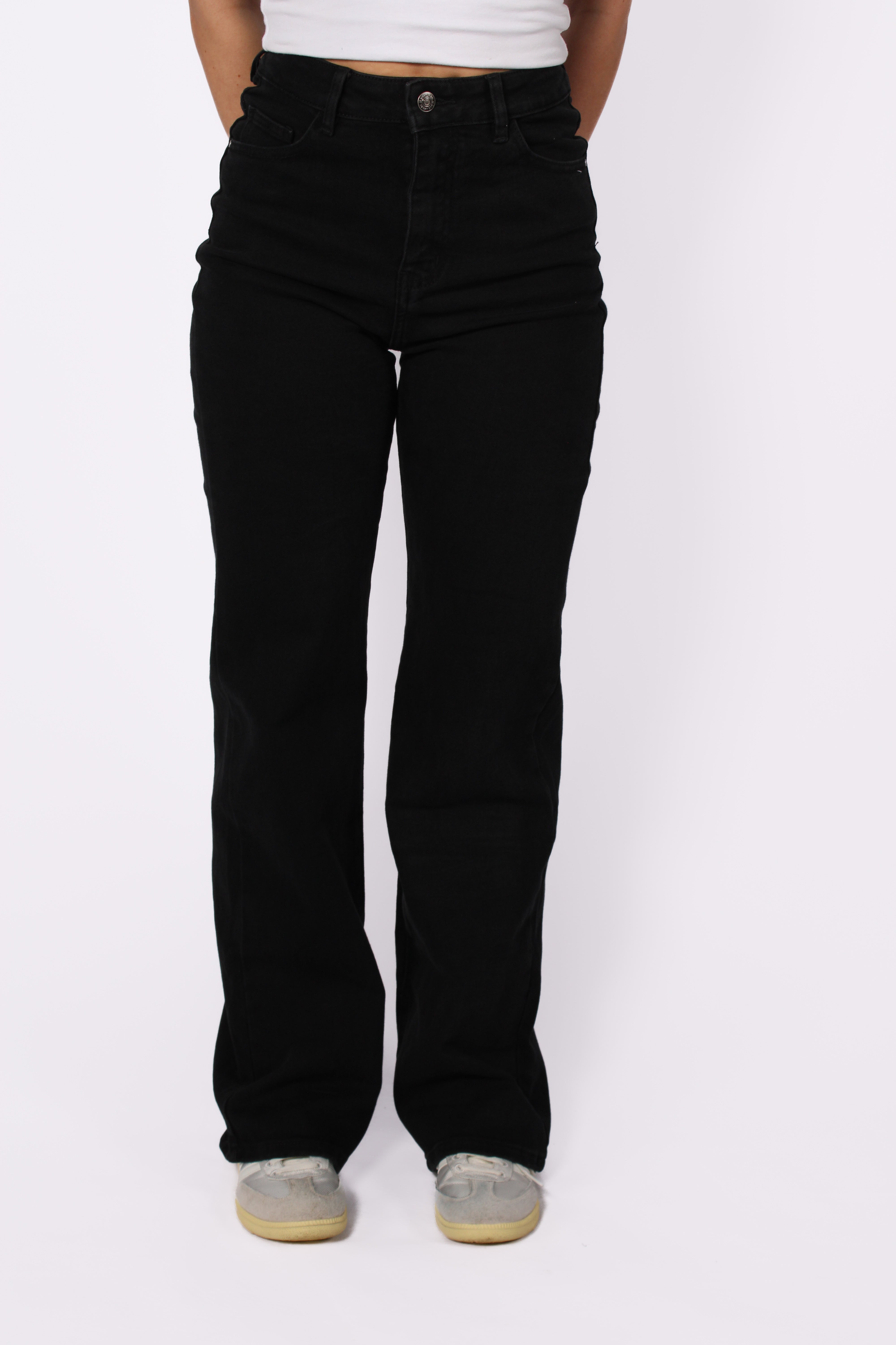 "PLUSSIZE TALL" WIDE LEG JEANS 966-3 - BLACK
