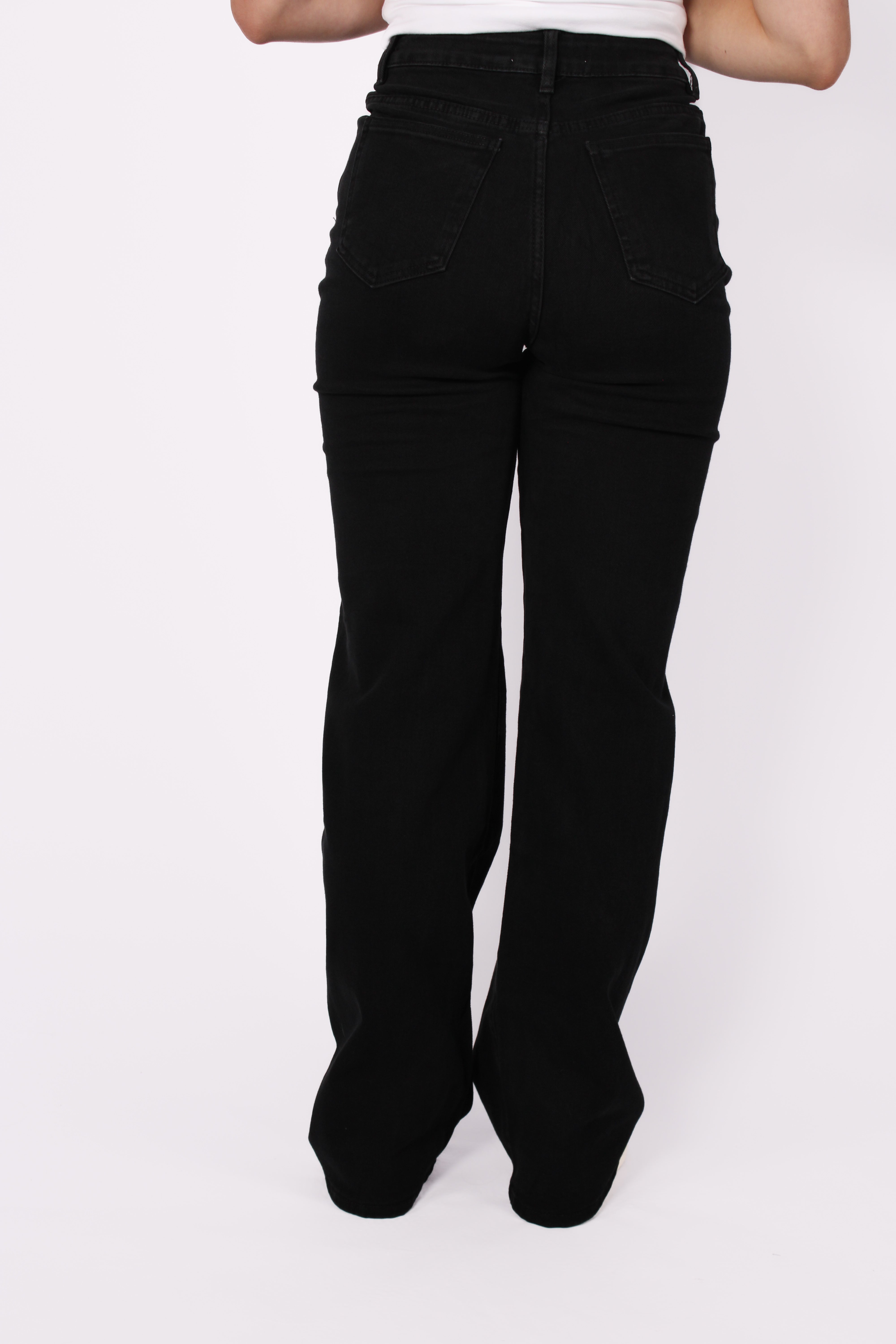 "PLUSSIZE TALL" WIDE LEG JEANS 966-3 - BLACK