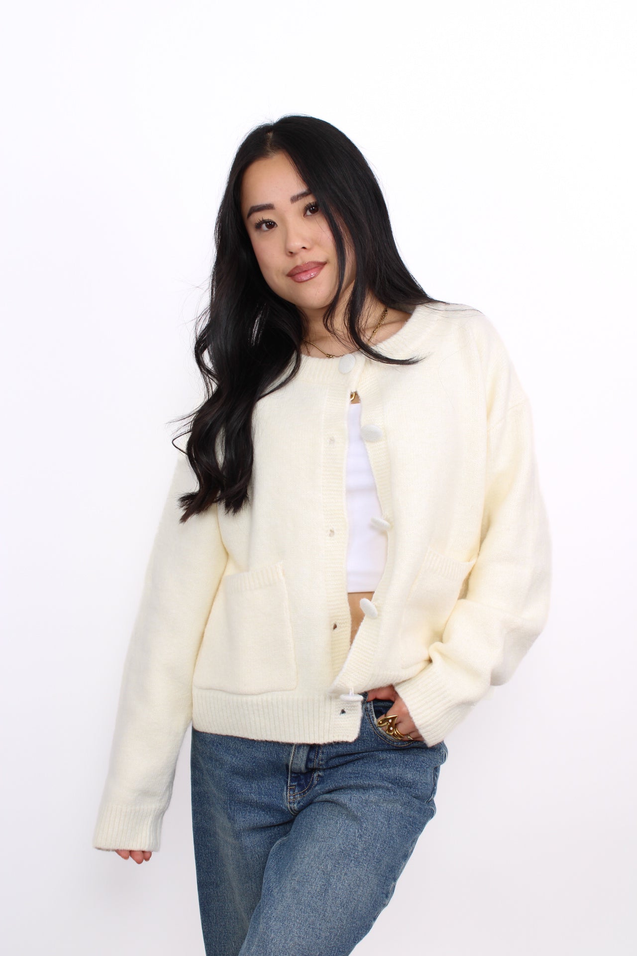 HAZEL CARDIGAN - CREME