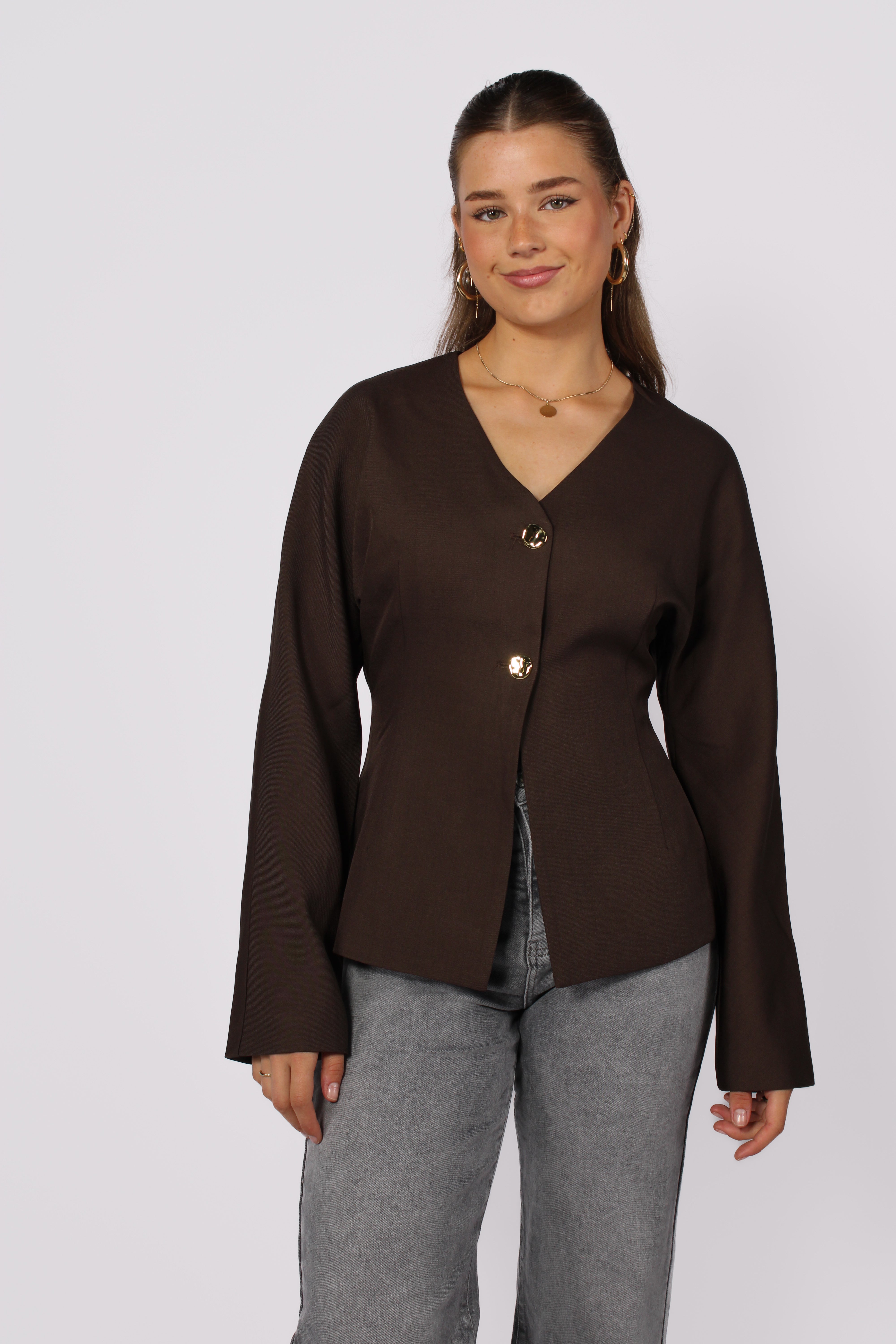 AVA TOP - DARK BROWN