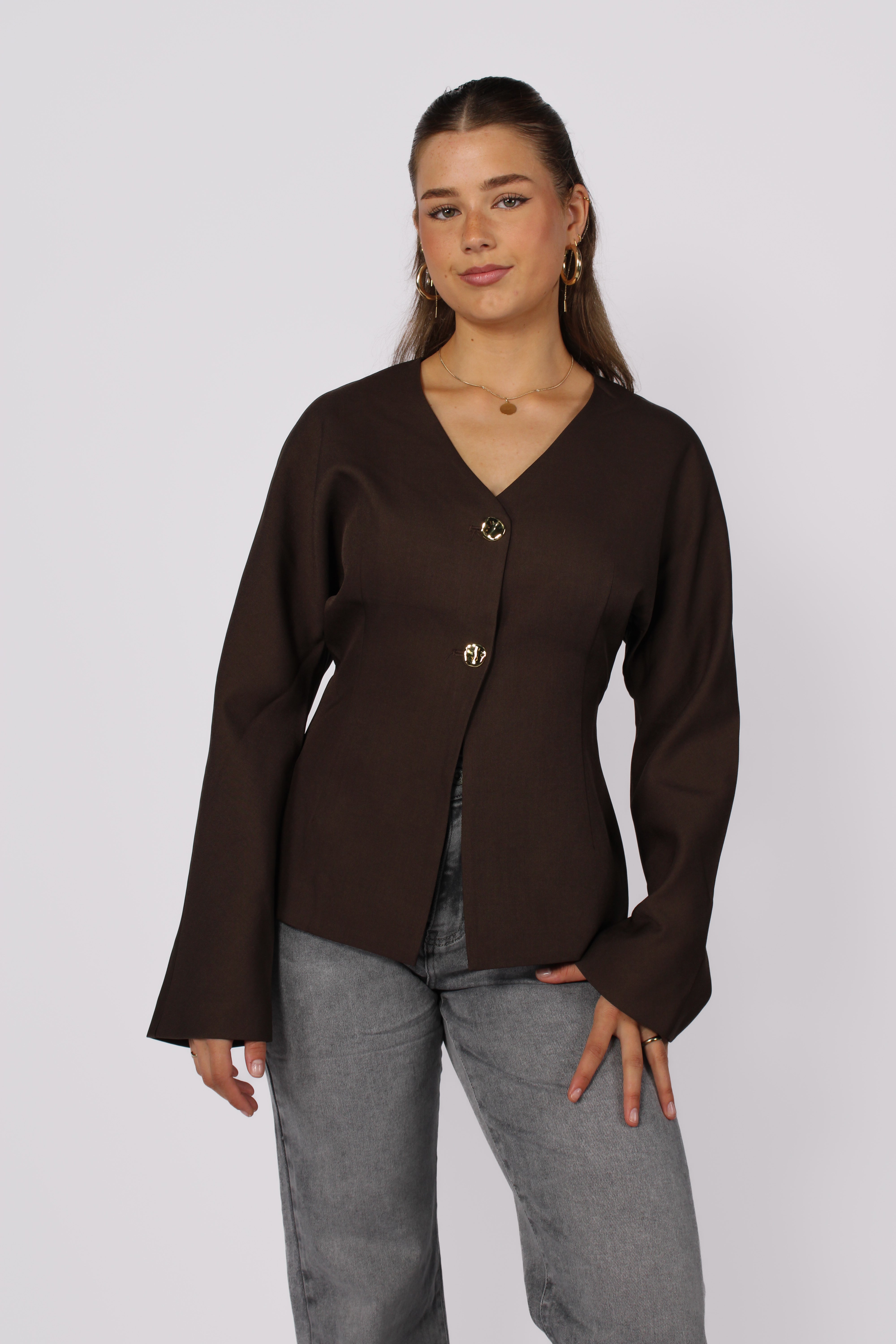 AVA TOP - DARK BROWN