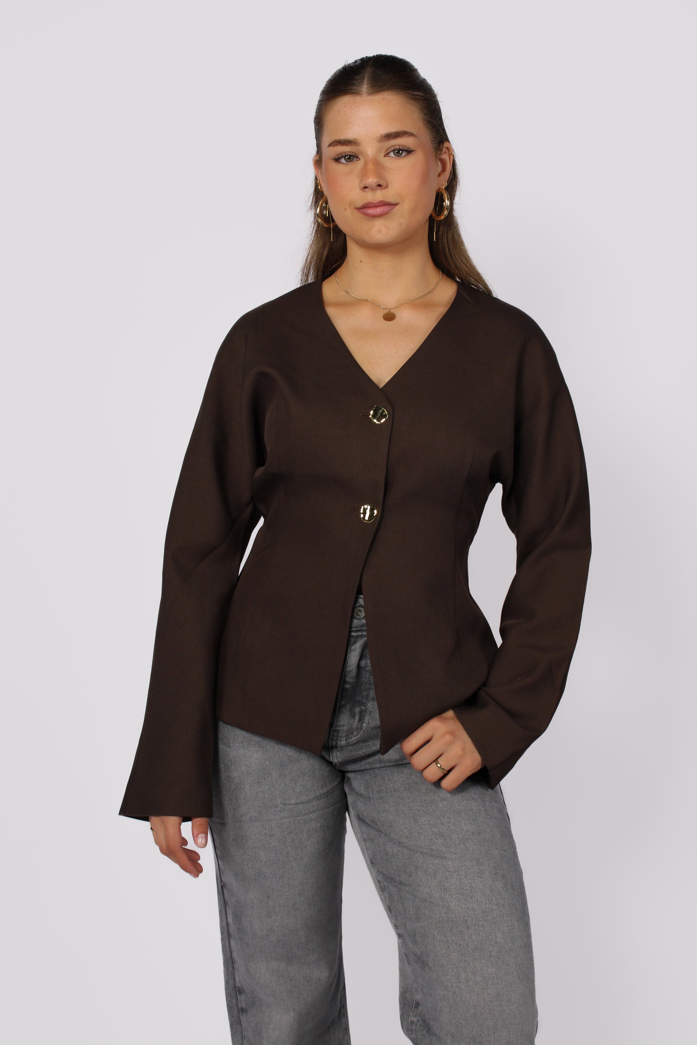 AVA TOP - DARK BROWN