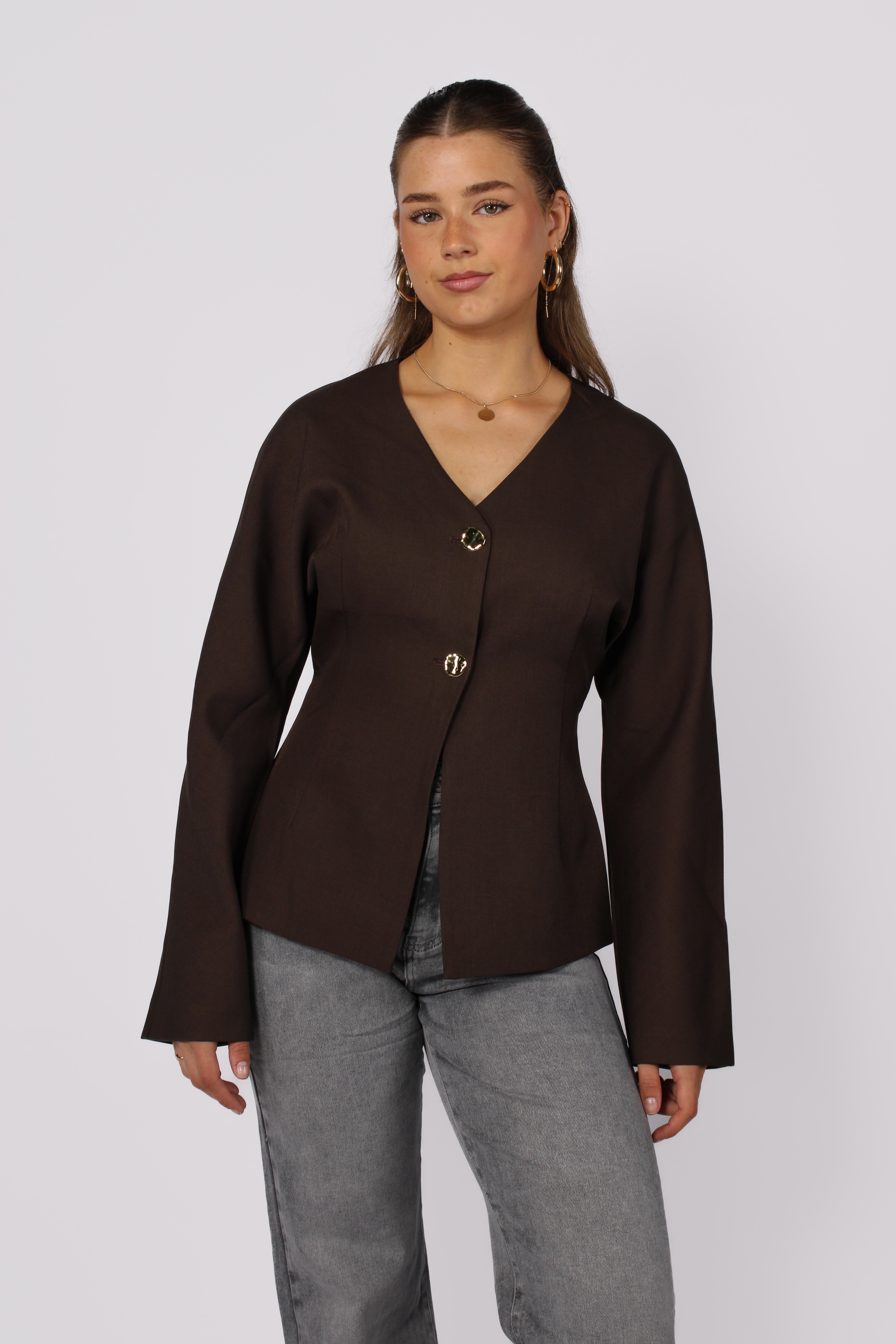 AVA TOP - DARK BROWN