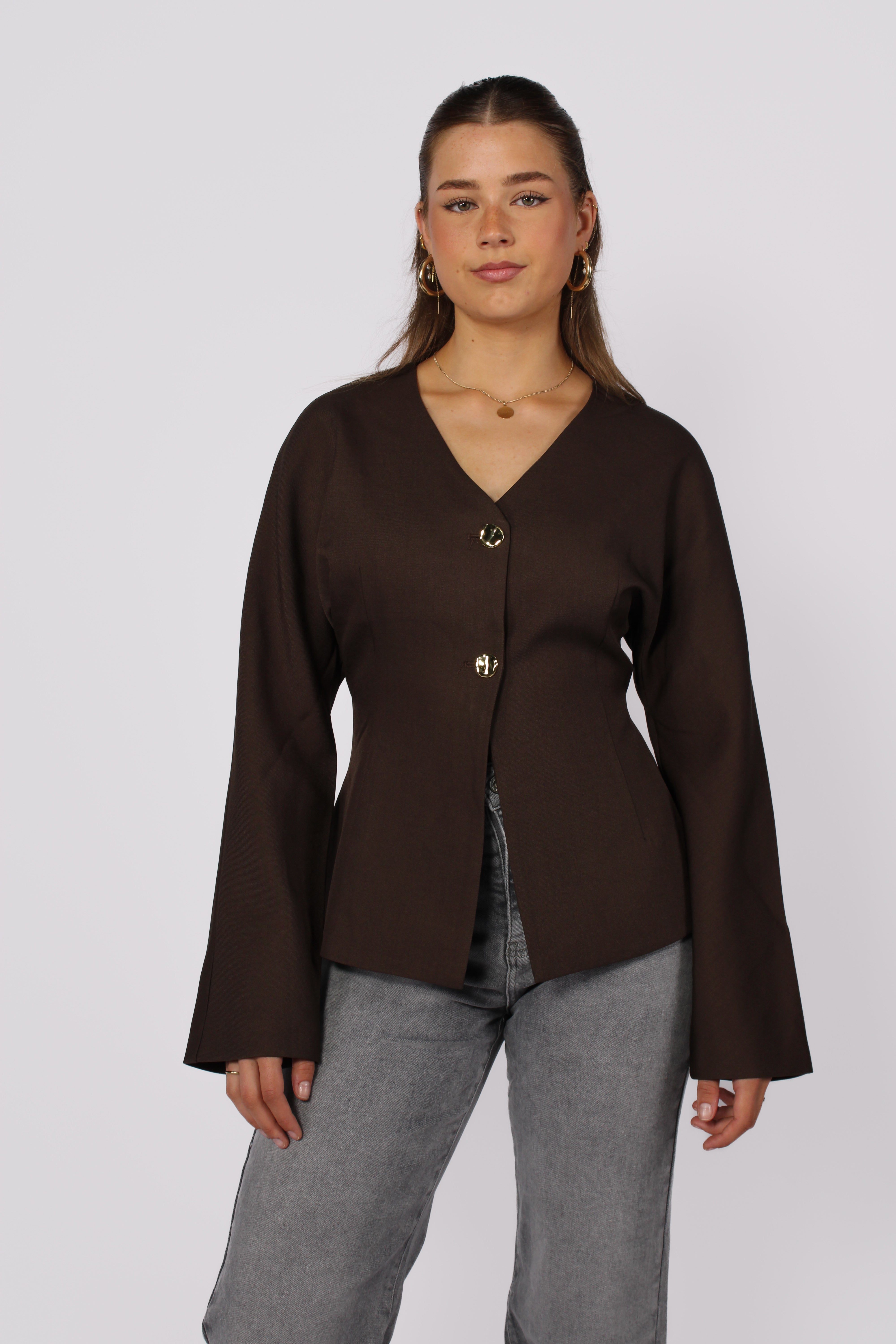 AVA TOP - DARK BROWN