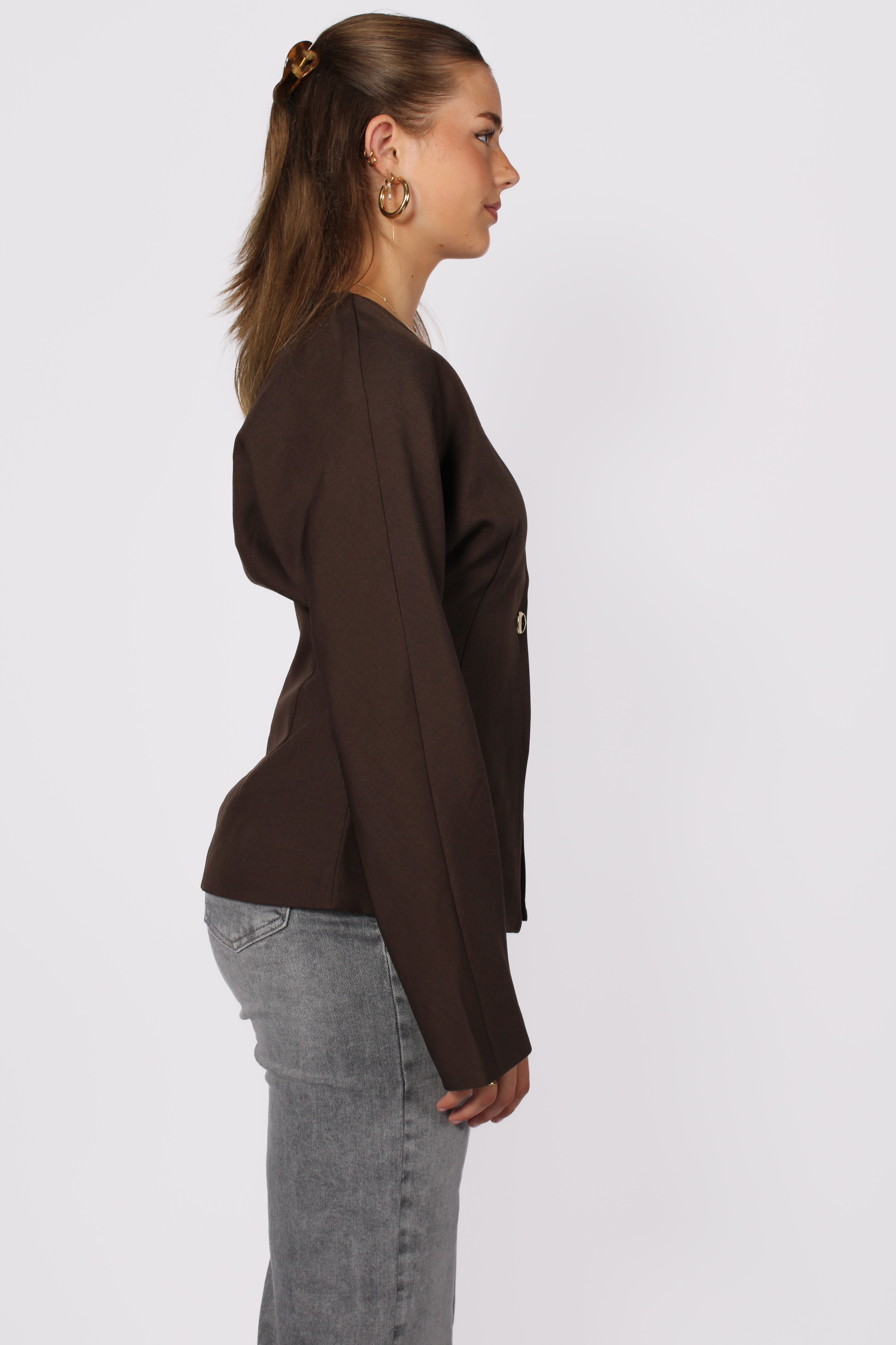 AVA TOP - DARK BROWN