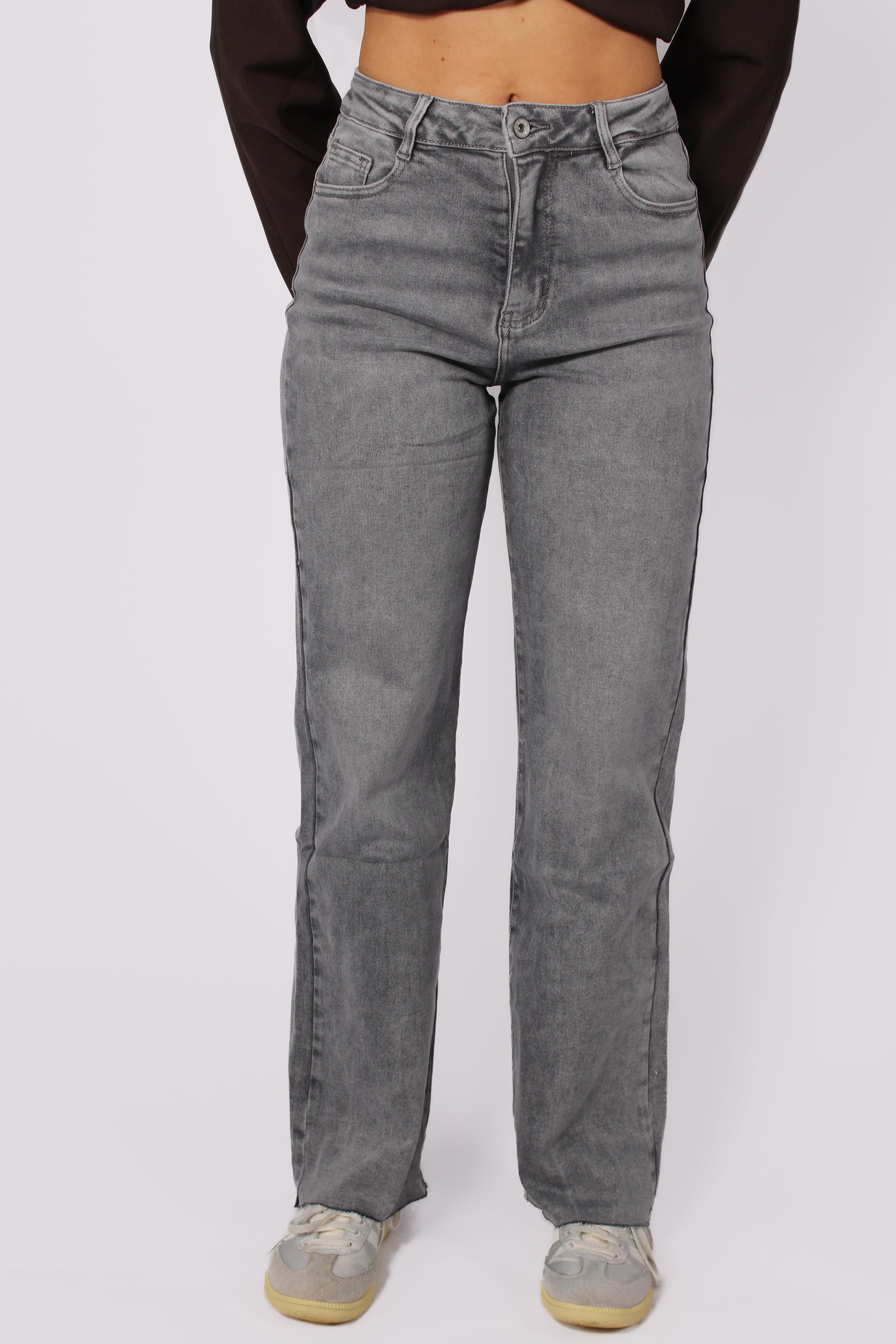 STRAIGHT LEG JEANS 6733 - LIGHT GREY DENIM