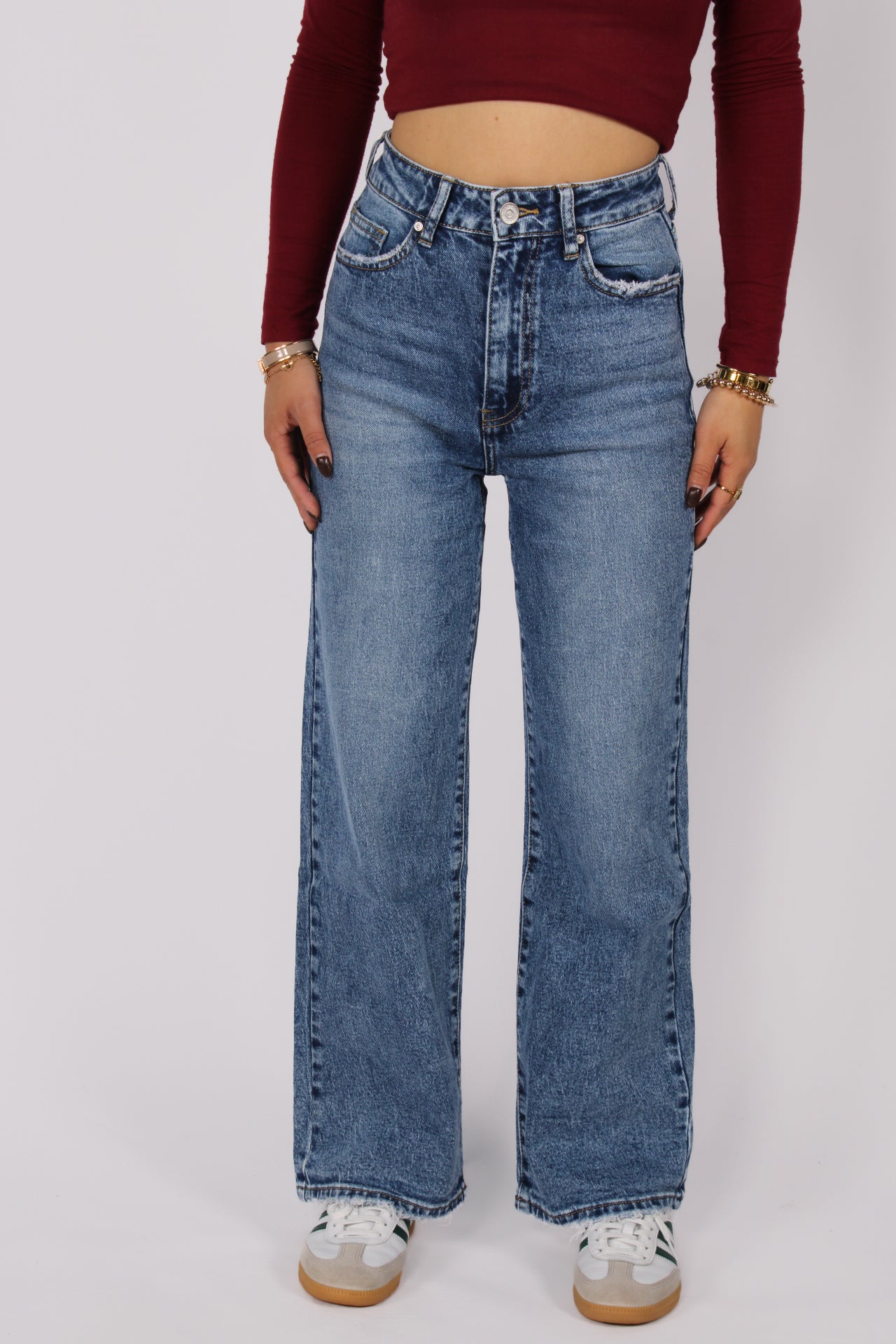 ''PETITE'' STRAIGHT LEG JEANS 3626 - MID DENIM
