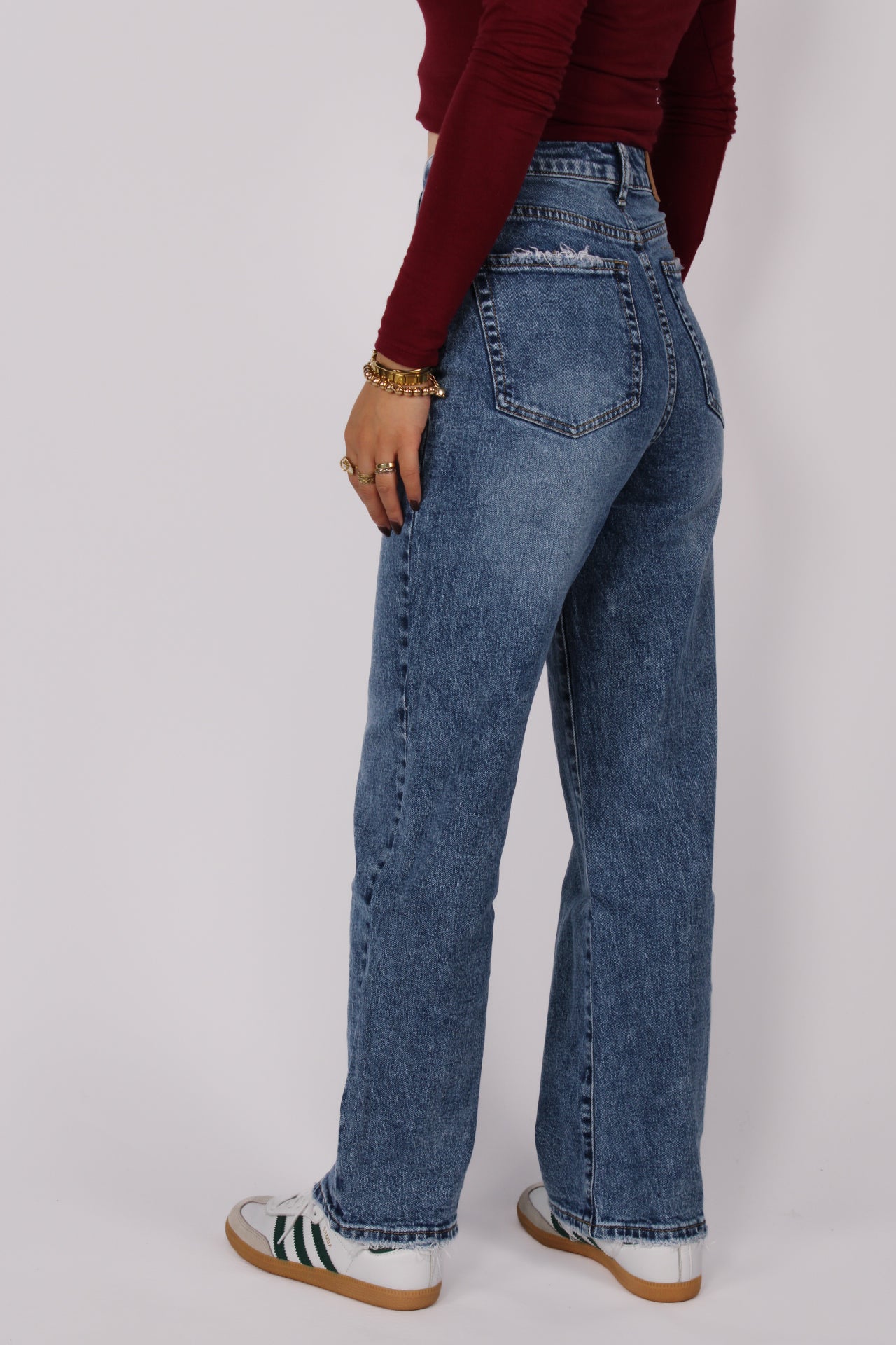 ''PETITE'' STRAIGHT LEG JEANS 3626 - MID DENIM