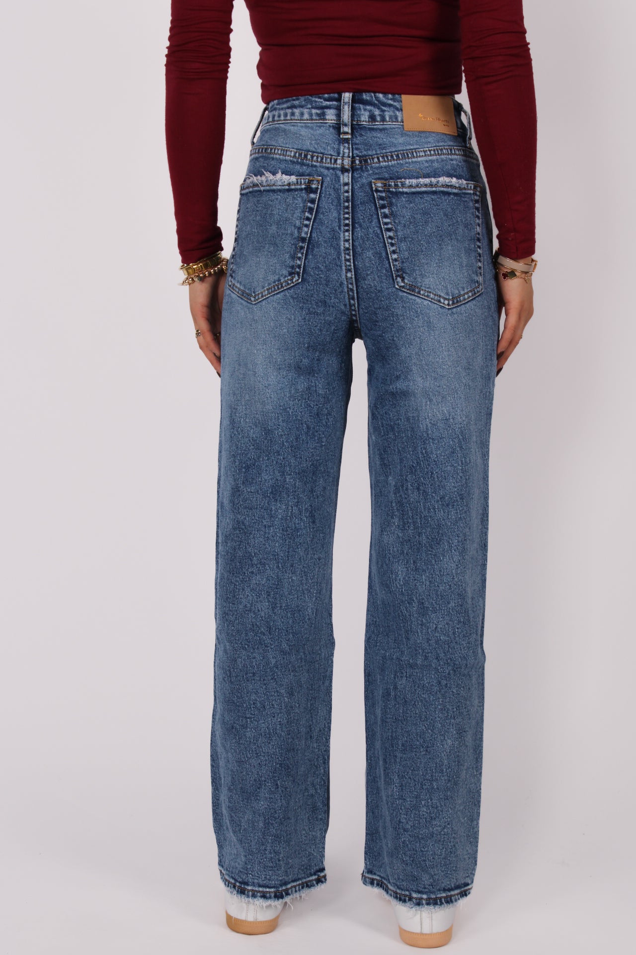 ''PETITE'' STRAIGHT LEG JEANS 3626 - MID DENIM