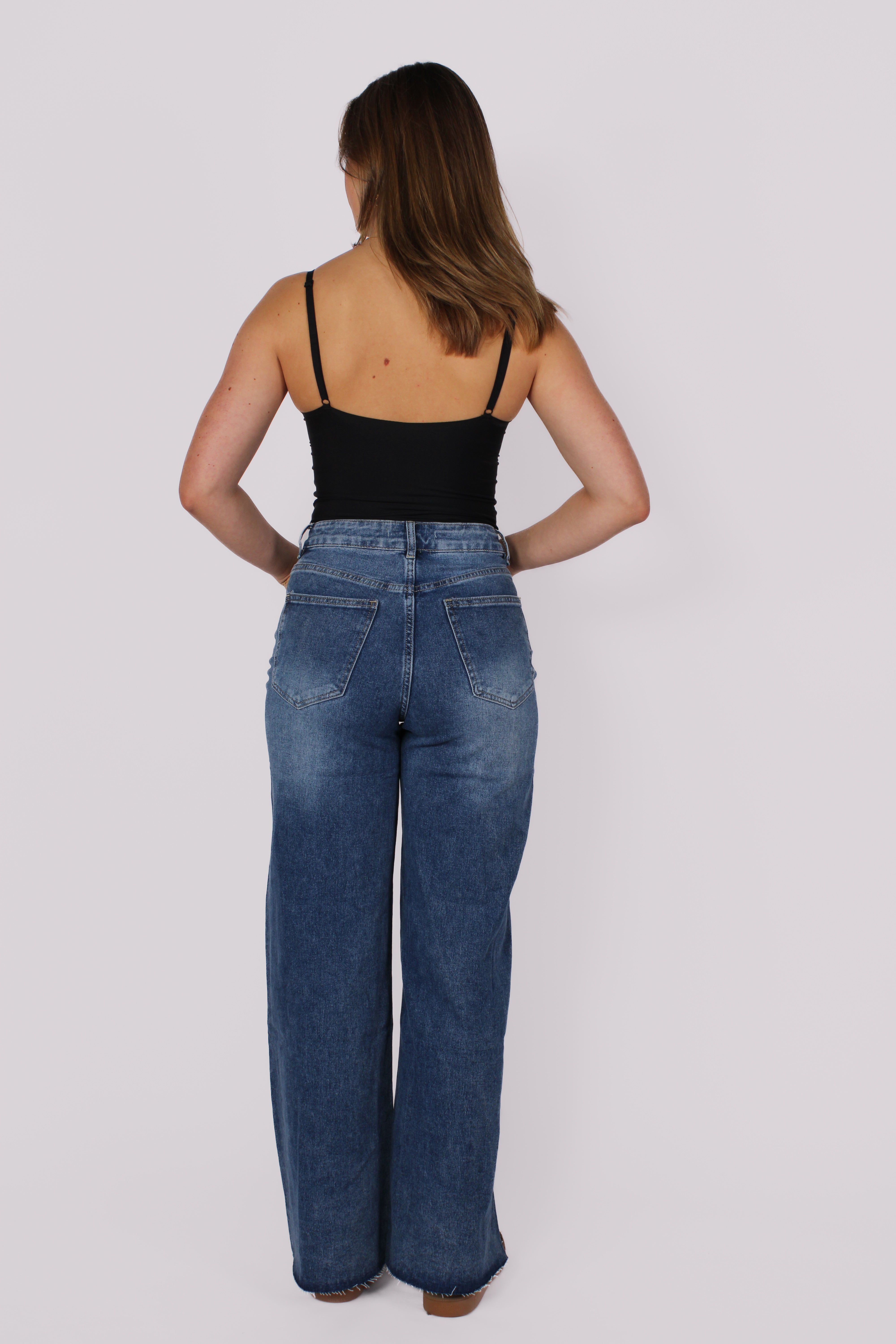 WIDE LEG JEANS 9092 - MID DENIM