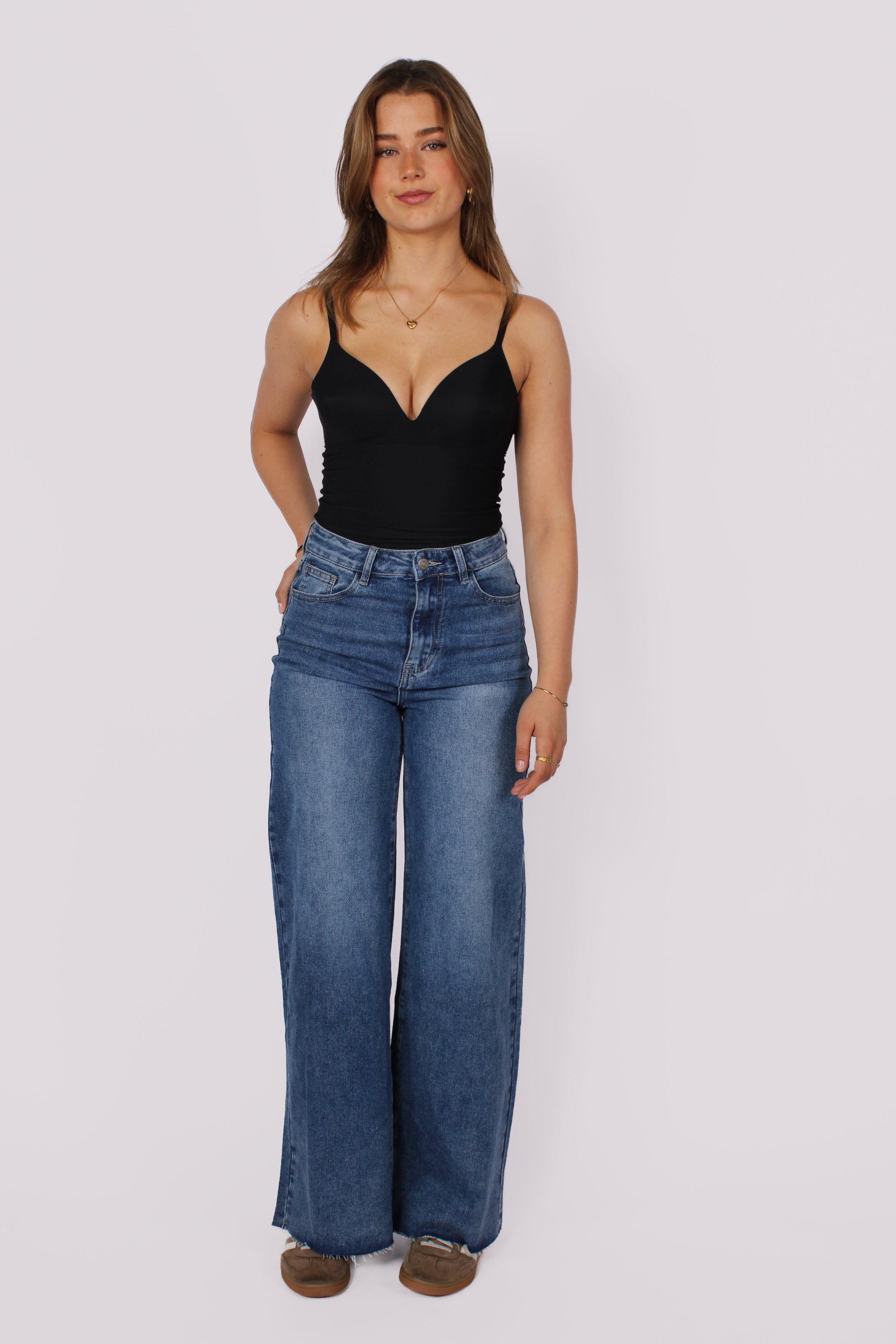 WIDE LEG JEANS 9092 - MID DENIM