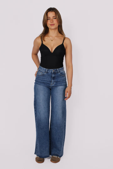 WIDE LEG JEANS 9092 - MID DENIM