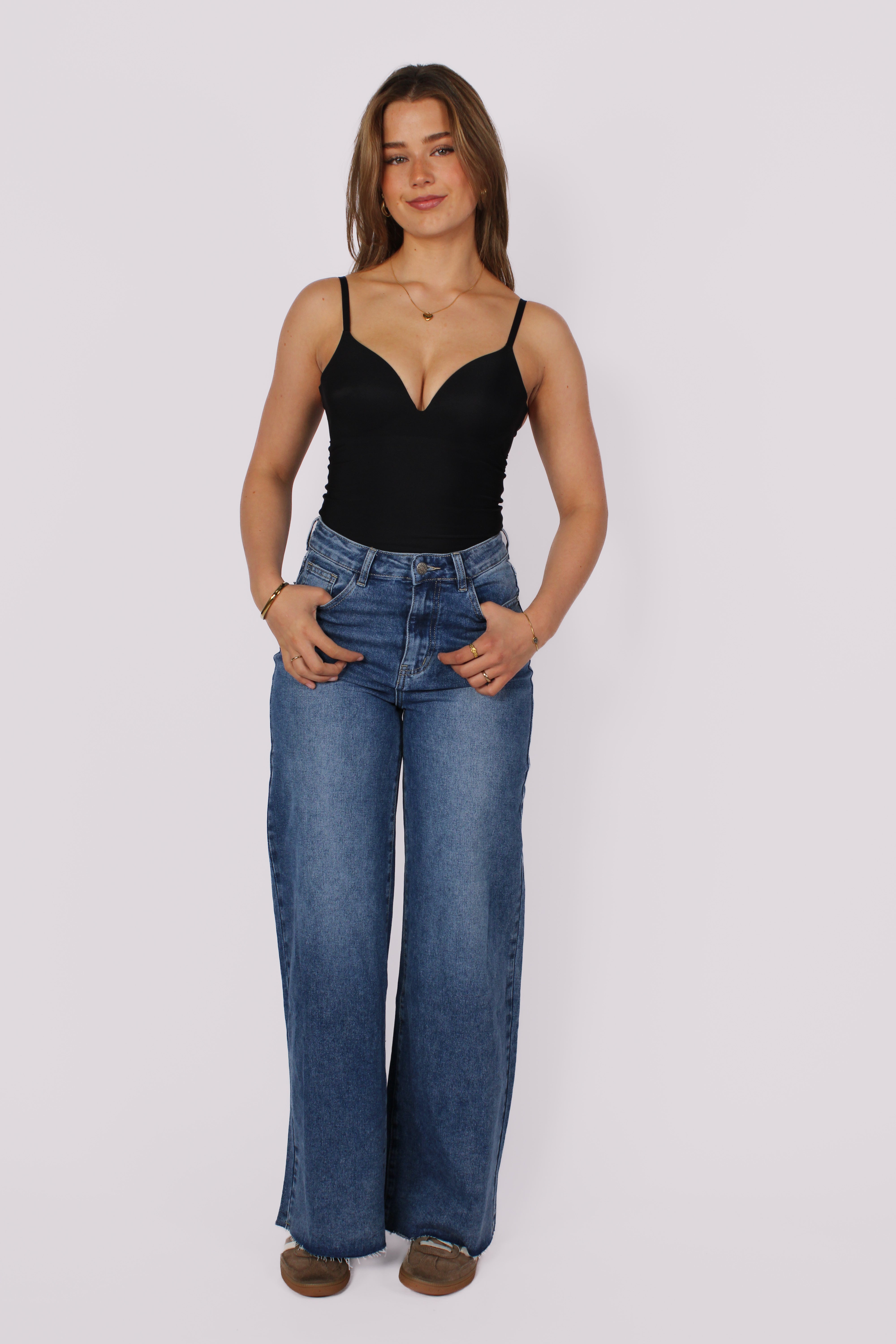 WIDE LEG JEANS 9092 - MID DENIM