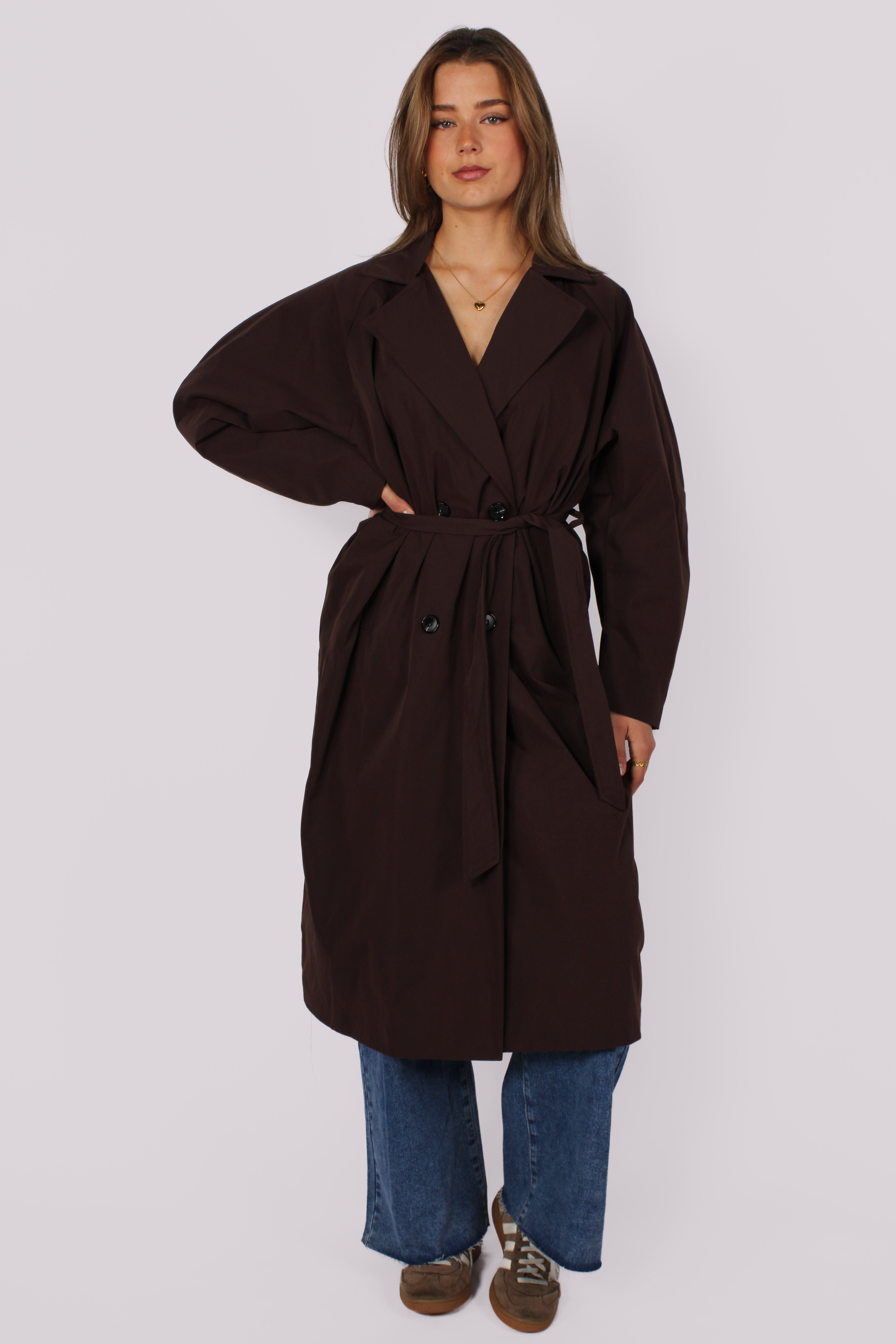ZAYA TRENCHCOAT  - DARK BROWN