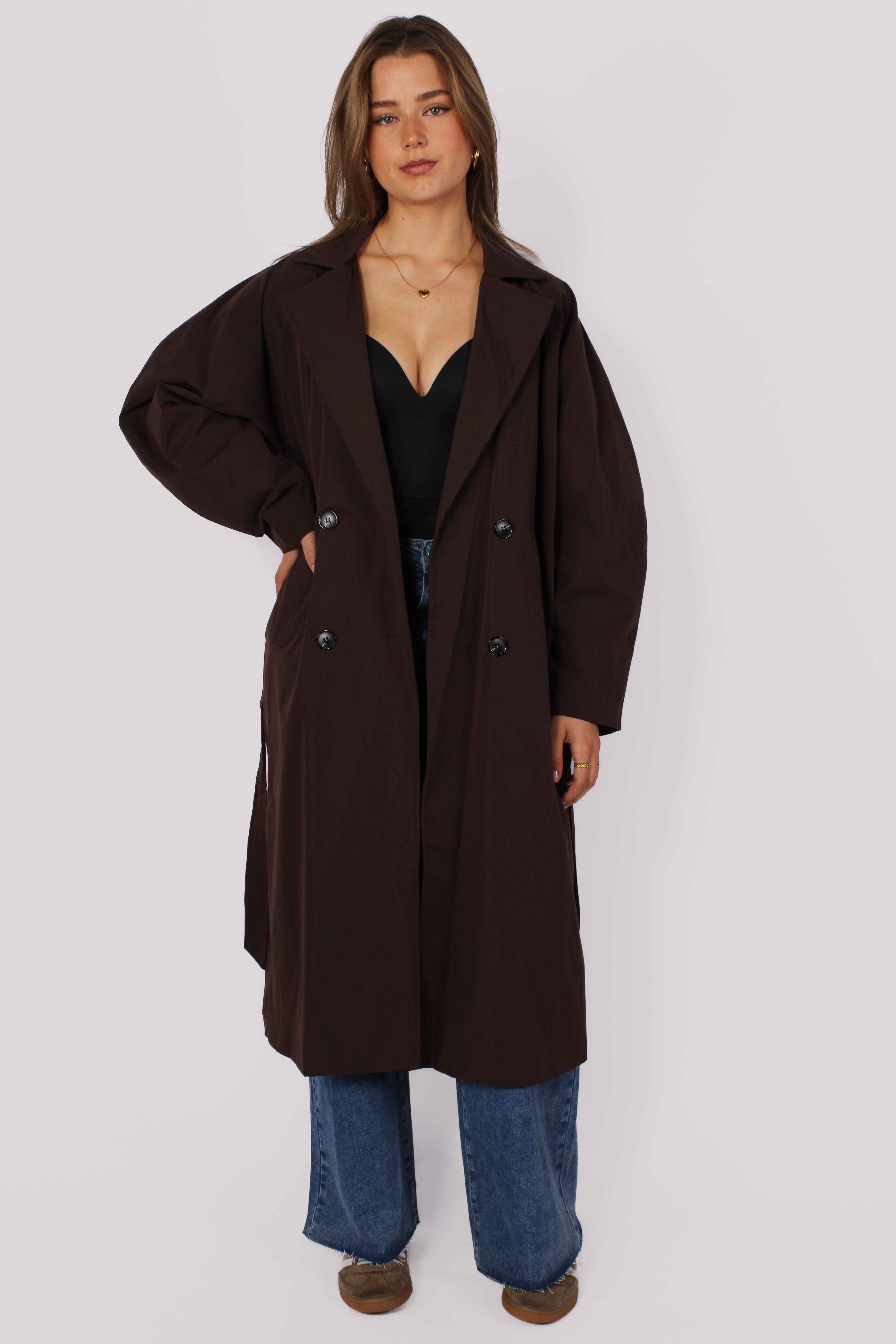 ZAYA TRENCHCOAT  - DARK BROWN