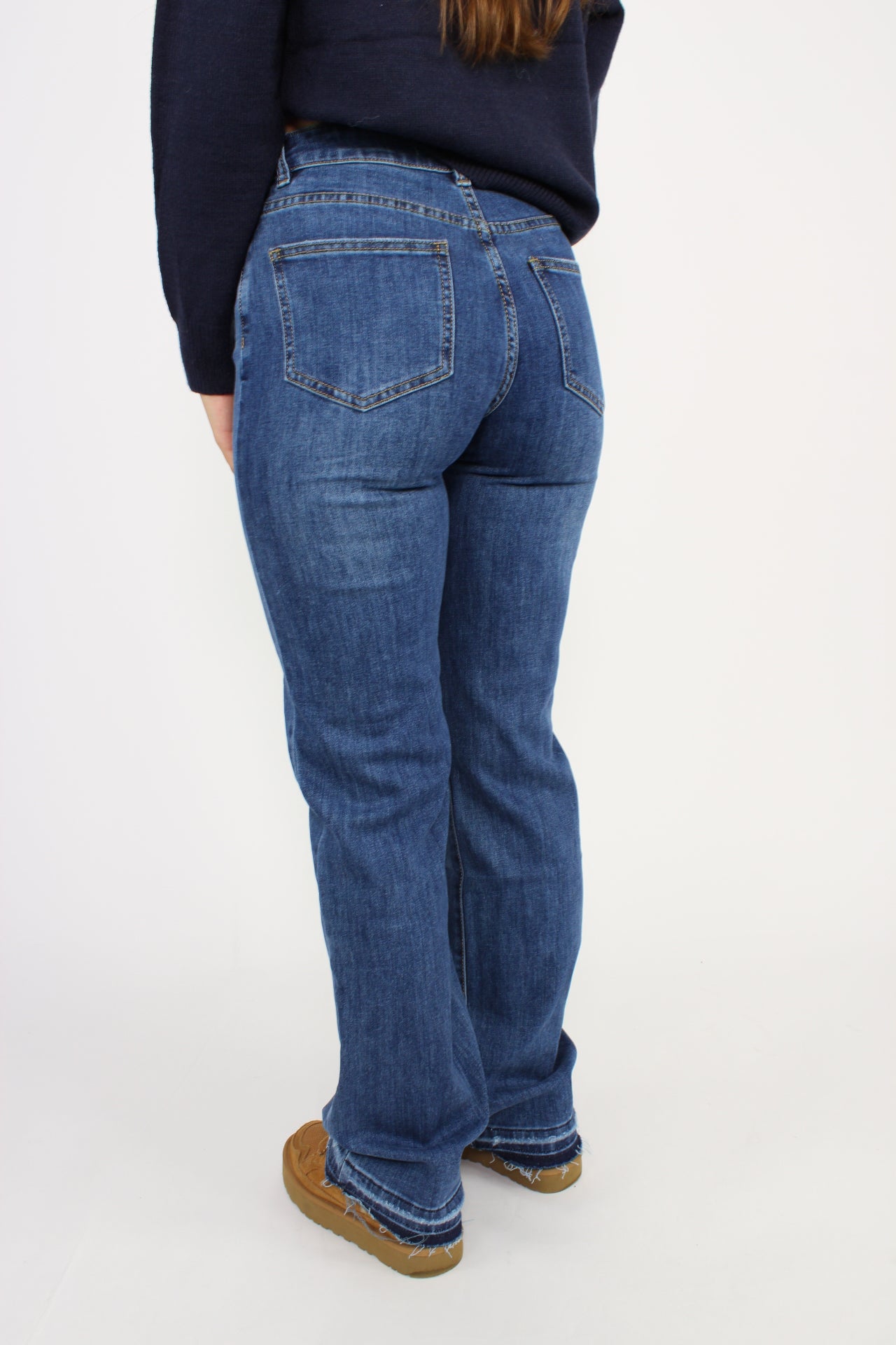 MID WAIST JEANS Q160 - DARK DENIM
