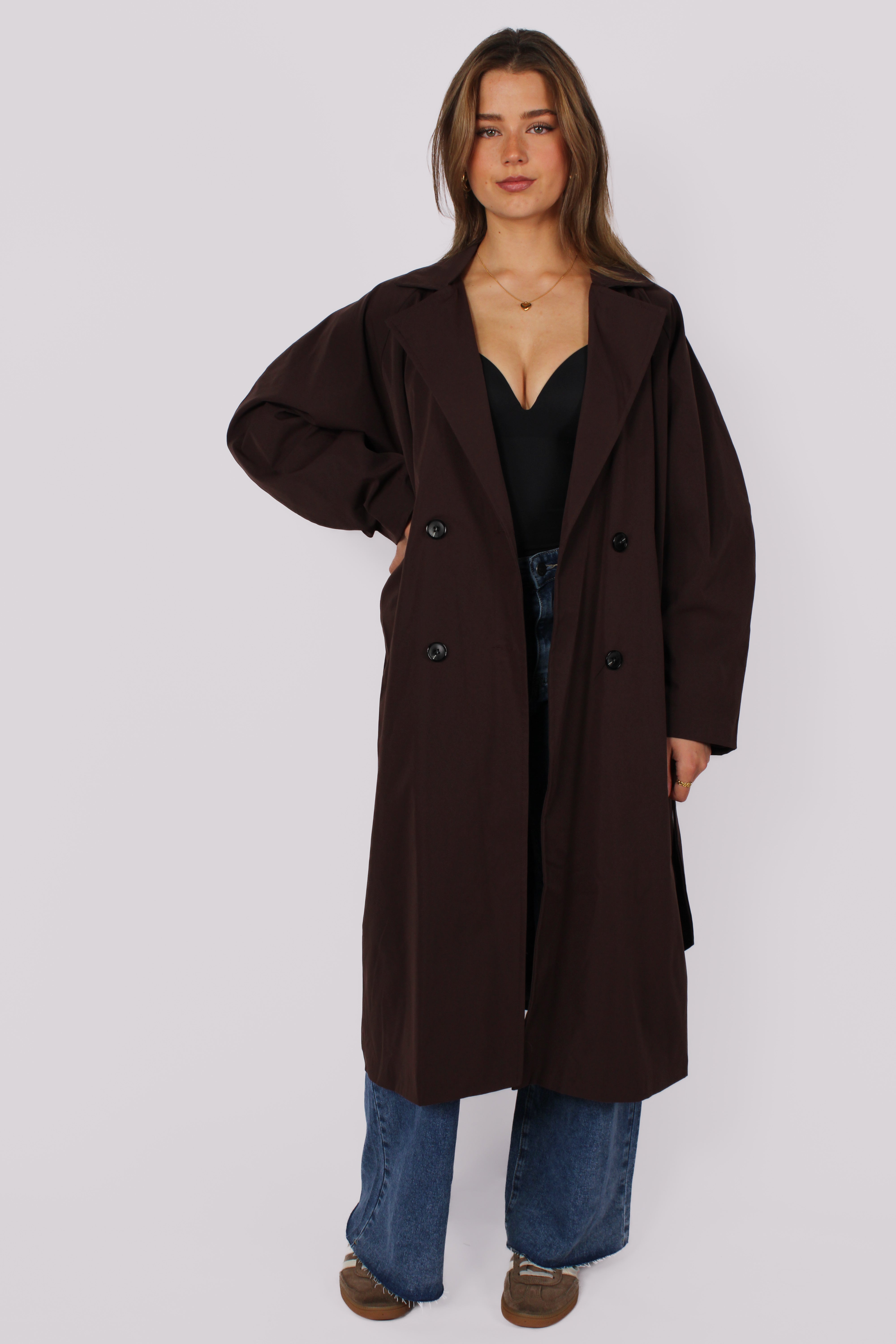 ZAYA TRENCHCOAT  - DARK BROWN