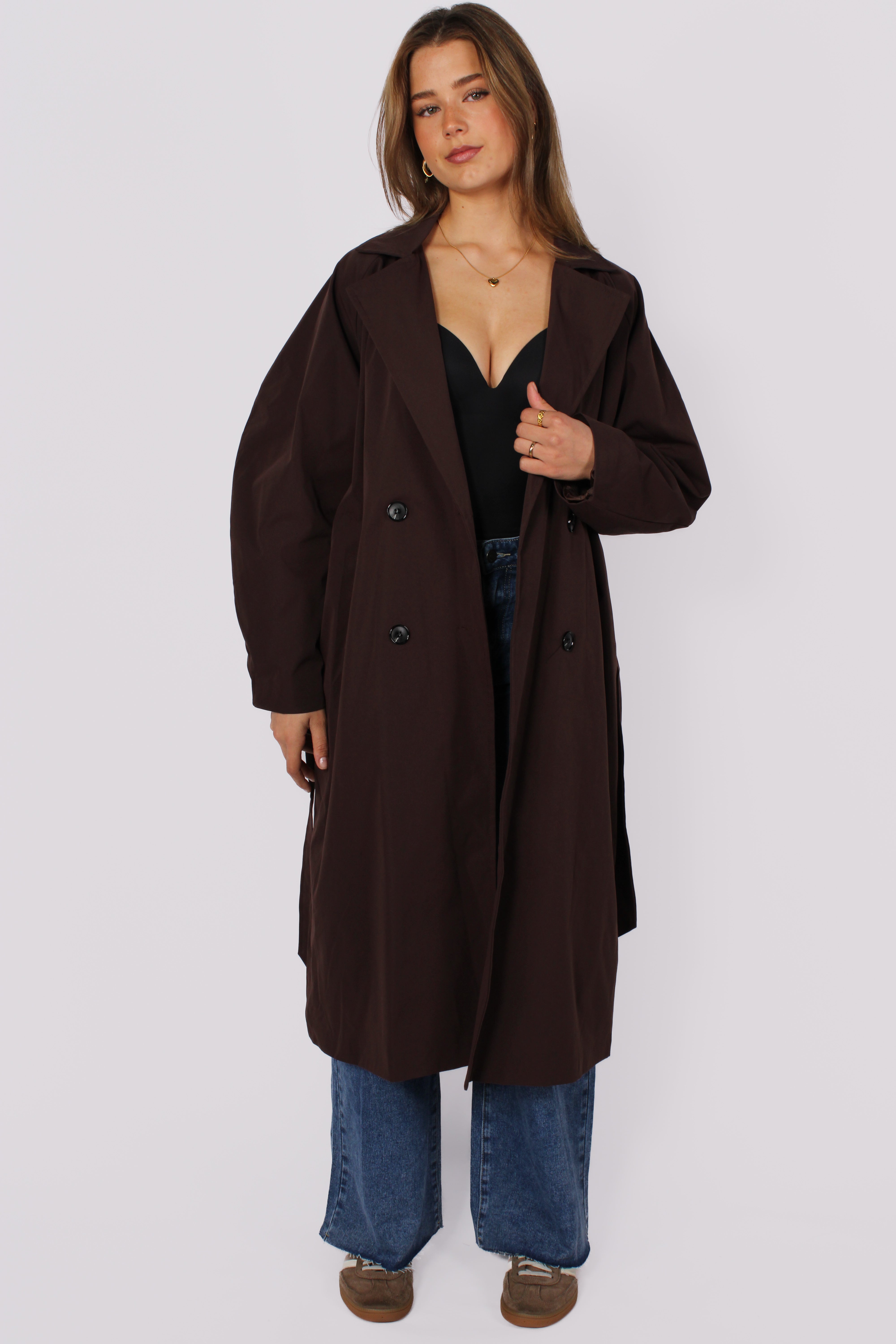 ZAYA TRENCHCOAT  - DARK BROWN