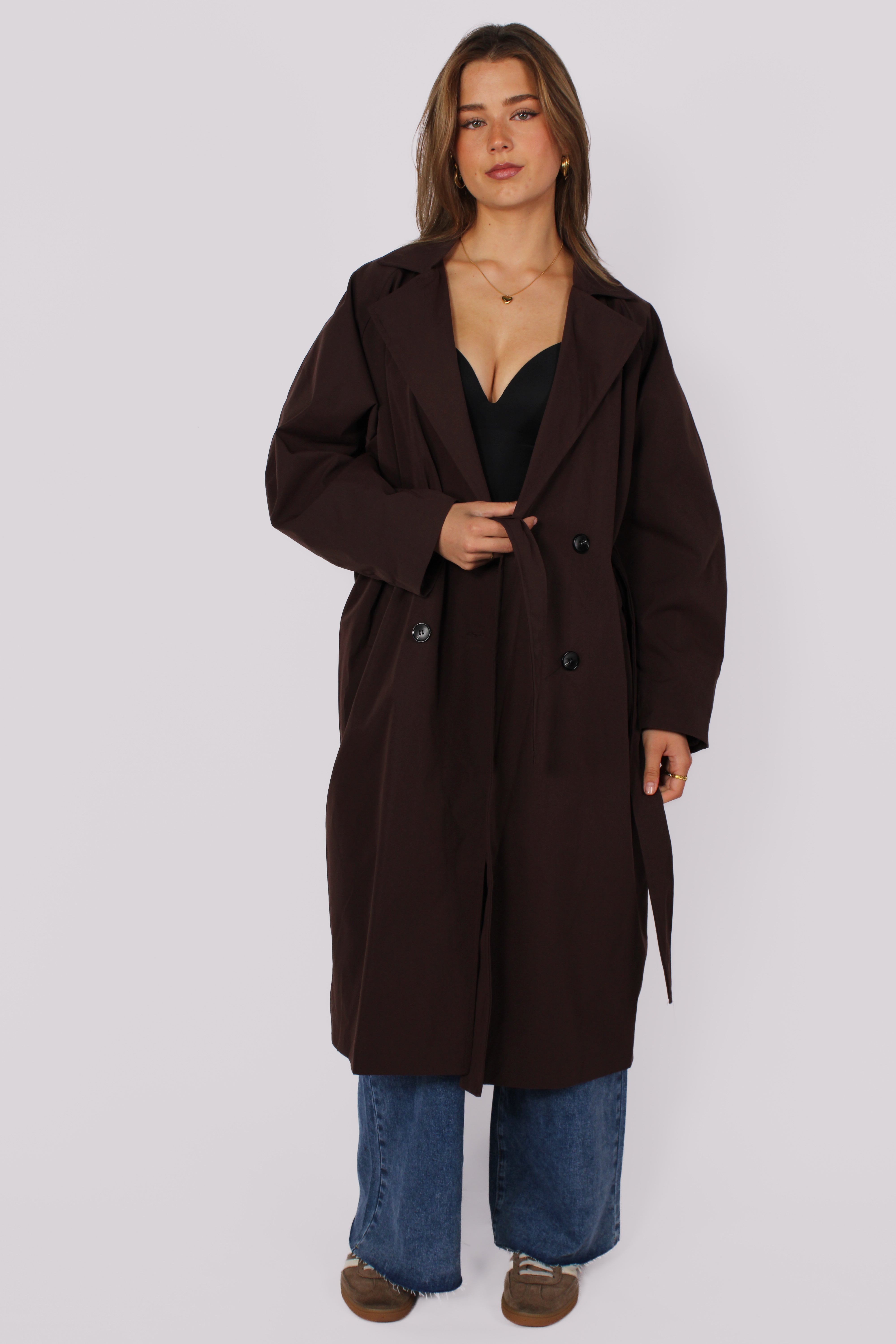 ZAYA TRENCHCOAT  - DARK BROWN