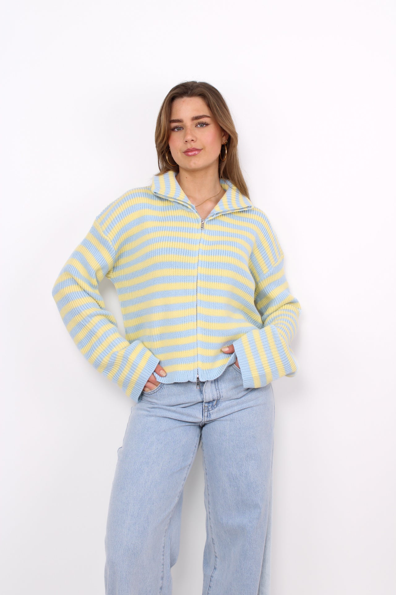 NOVA ZIPPER KNIT - BUTTER YELLOW
